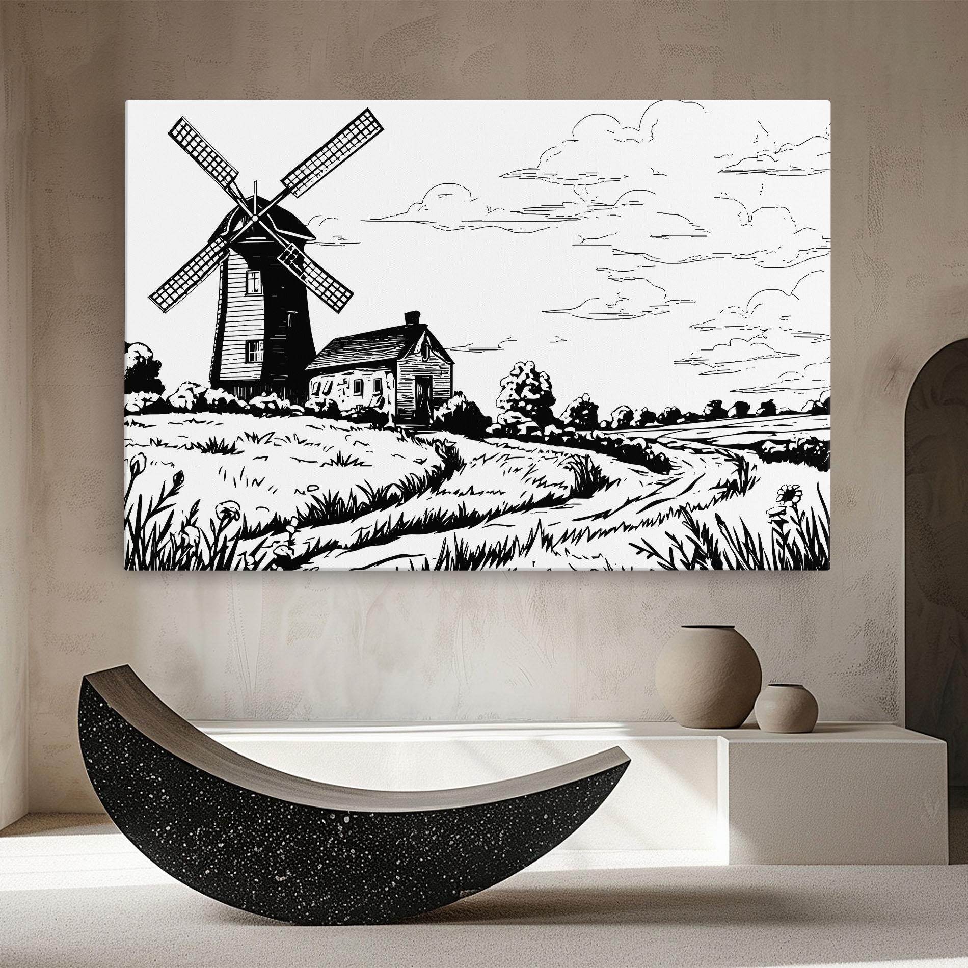 Vászonkép Black Line Wheat mockup 8