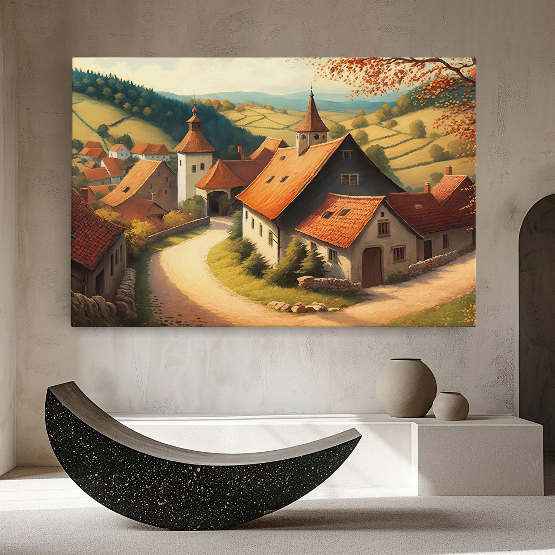 Vászonkép Countryside Village mockup 8