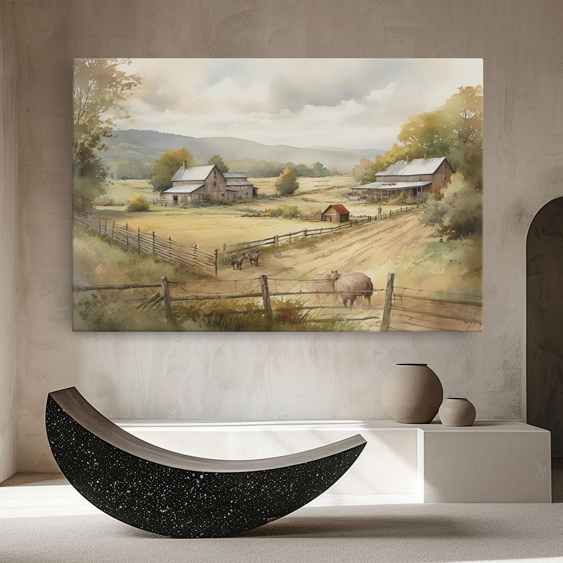 Vászonkép Rural Field mockup 8