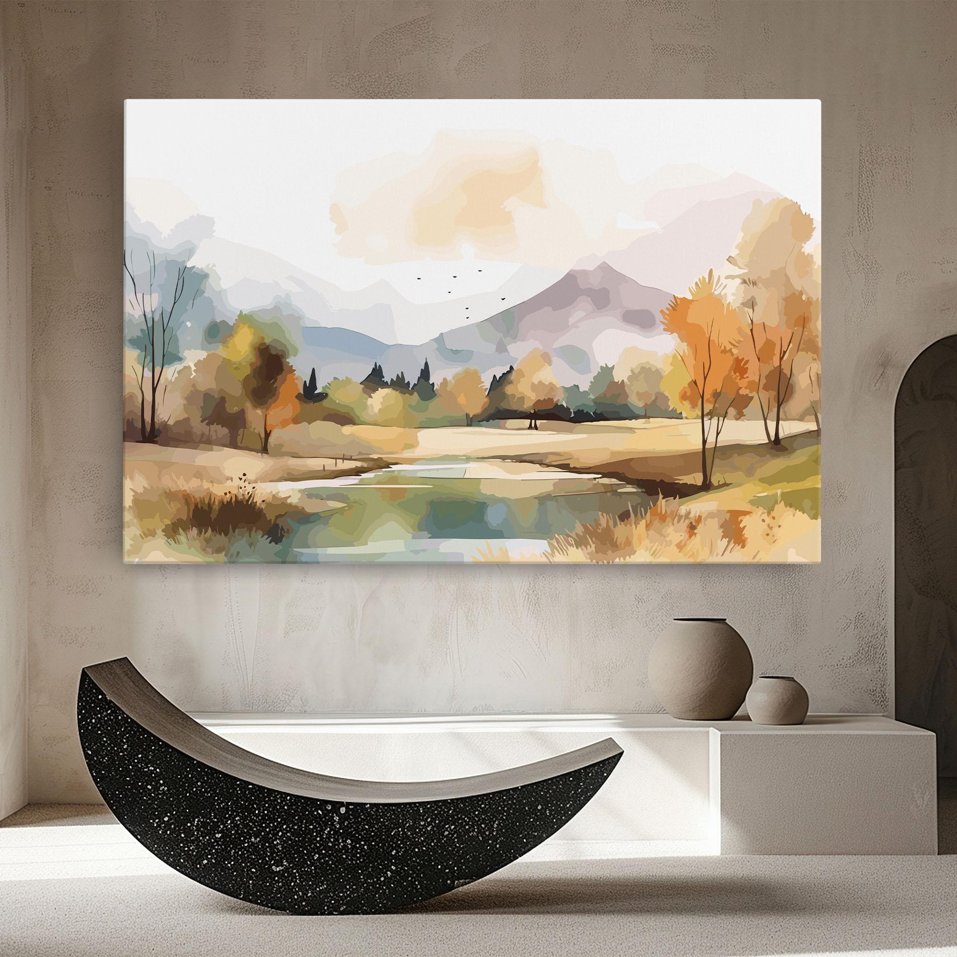 Vászonkép Rural Lake View mockup 8