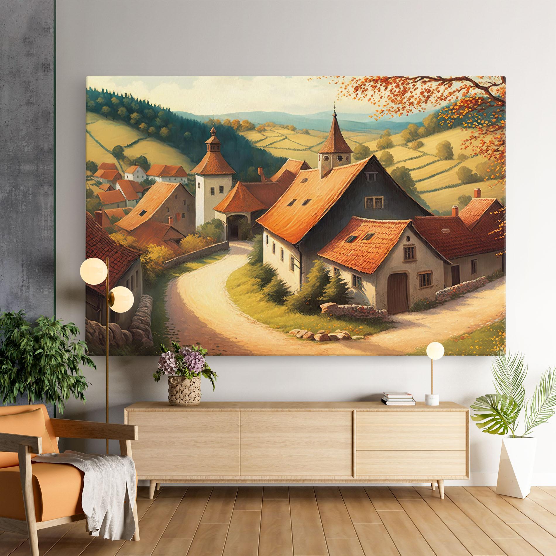 Vászonkép Countryside Village mockup 9