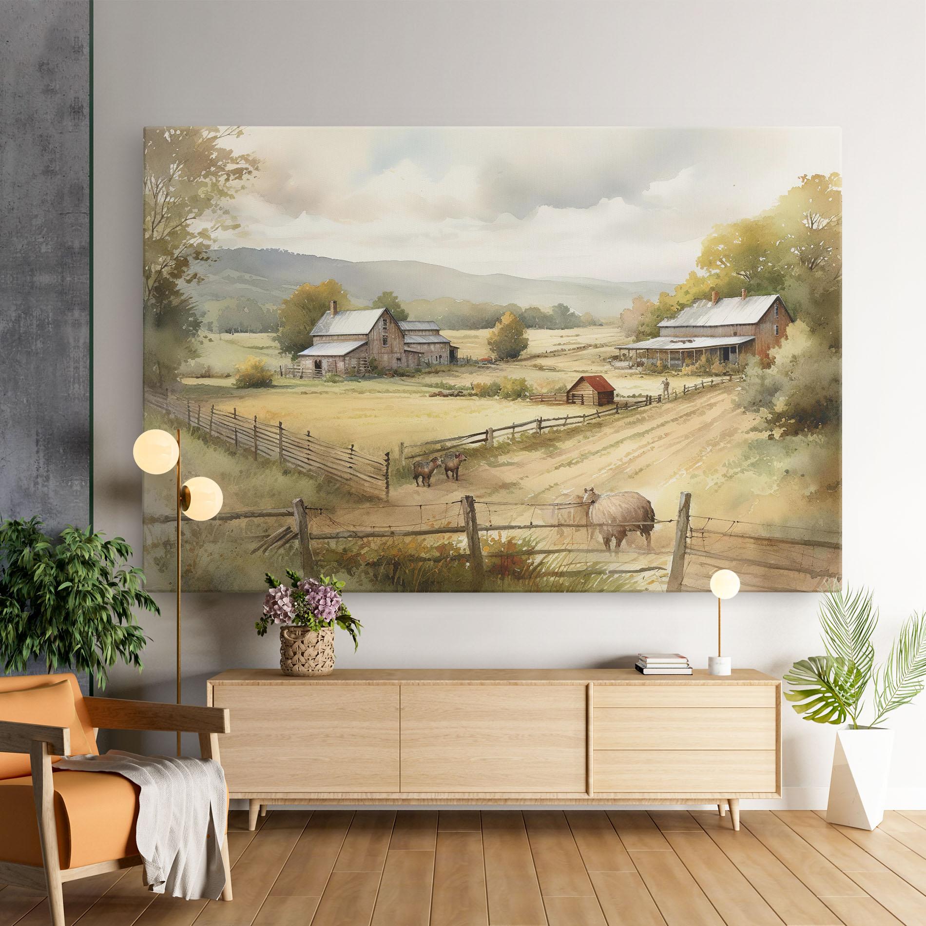 Vászonkép Rural Field mockup 9