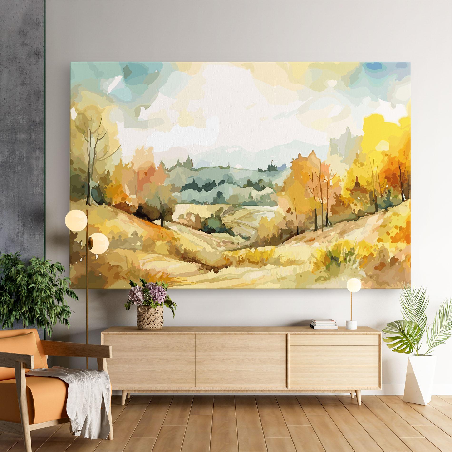 Vászonkép Yellow Rural Trees mockup 9