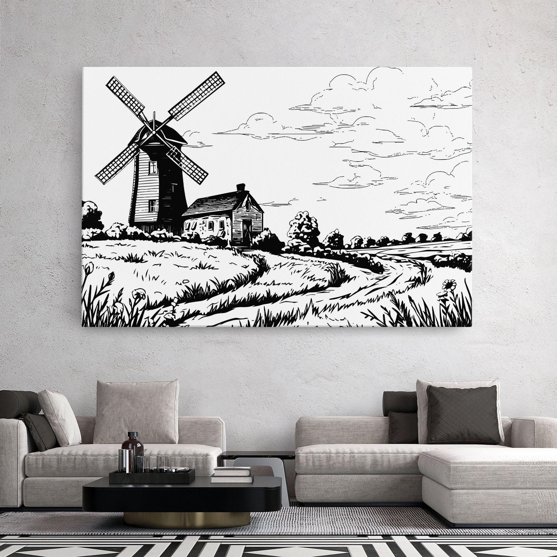 Vászonkép Black Line Wheat mockup 2
