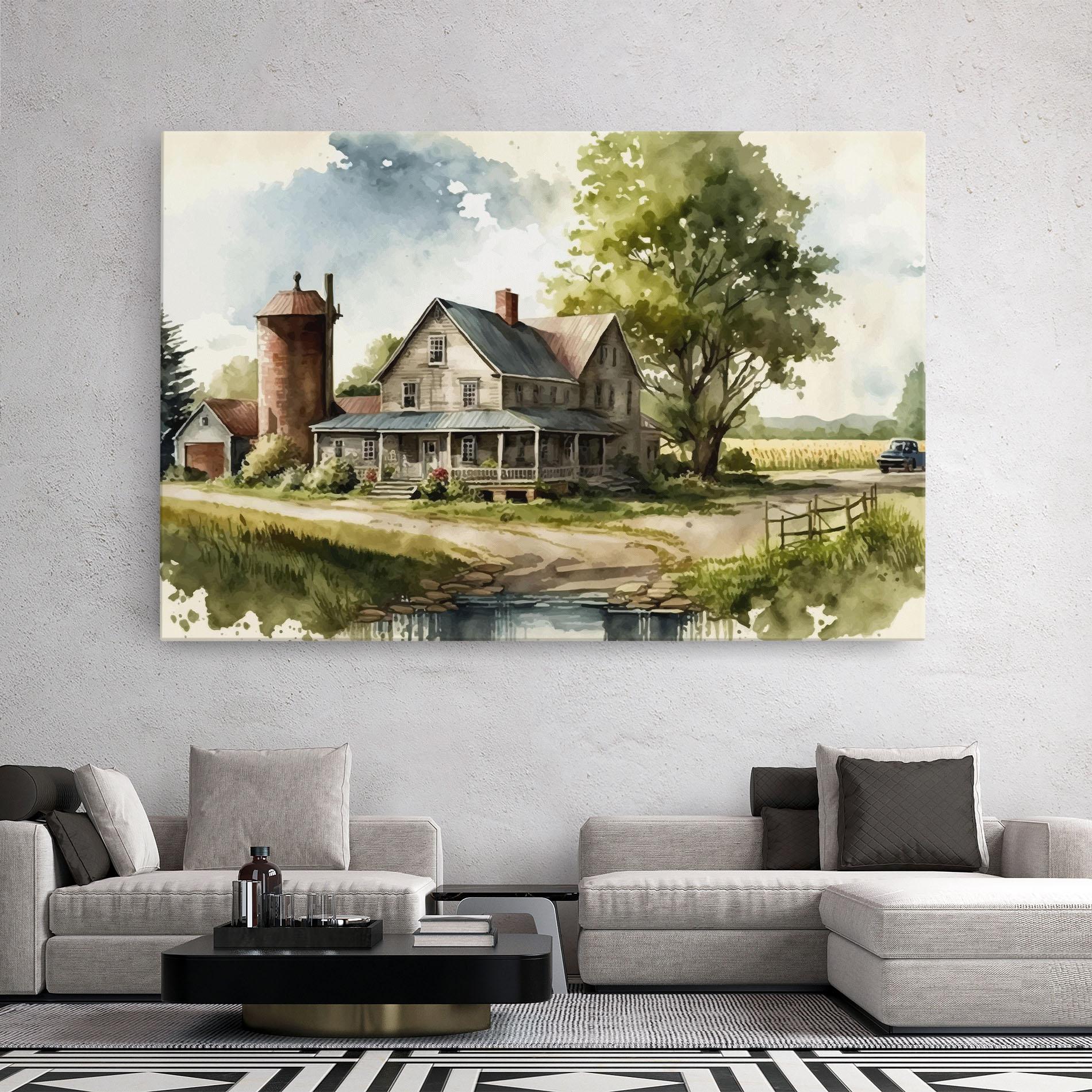 Vászonkép Farm Blue Car mockup 2