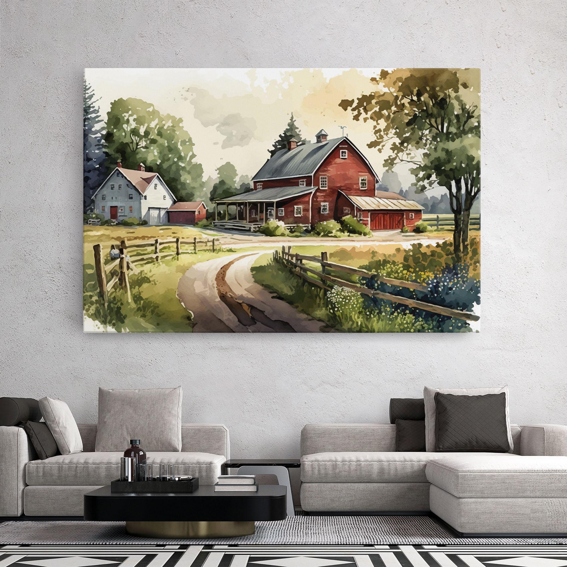 Vászonkép Farmhouse Painting mockup 2