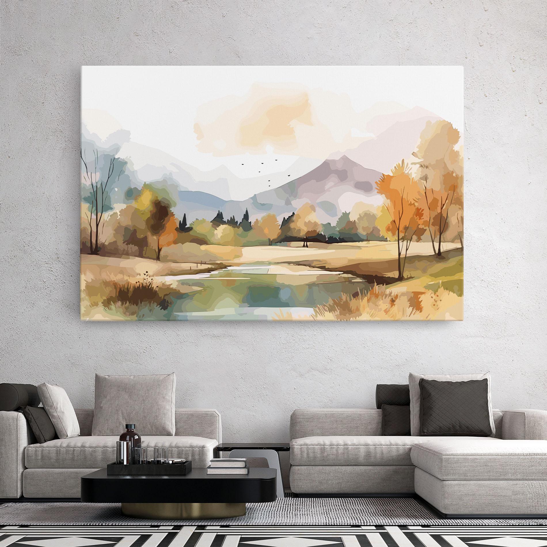 Vászonkép Rural Lake View mockup 2