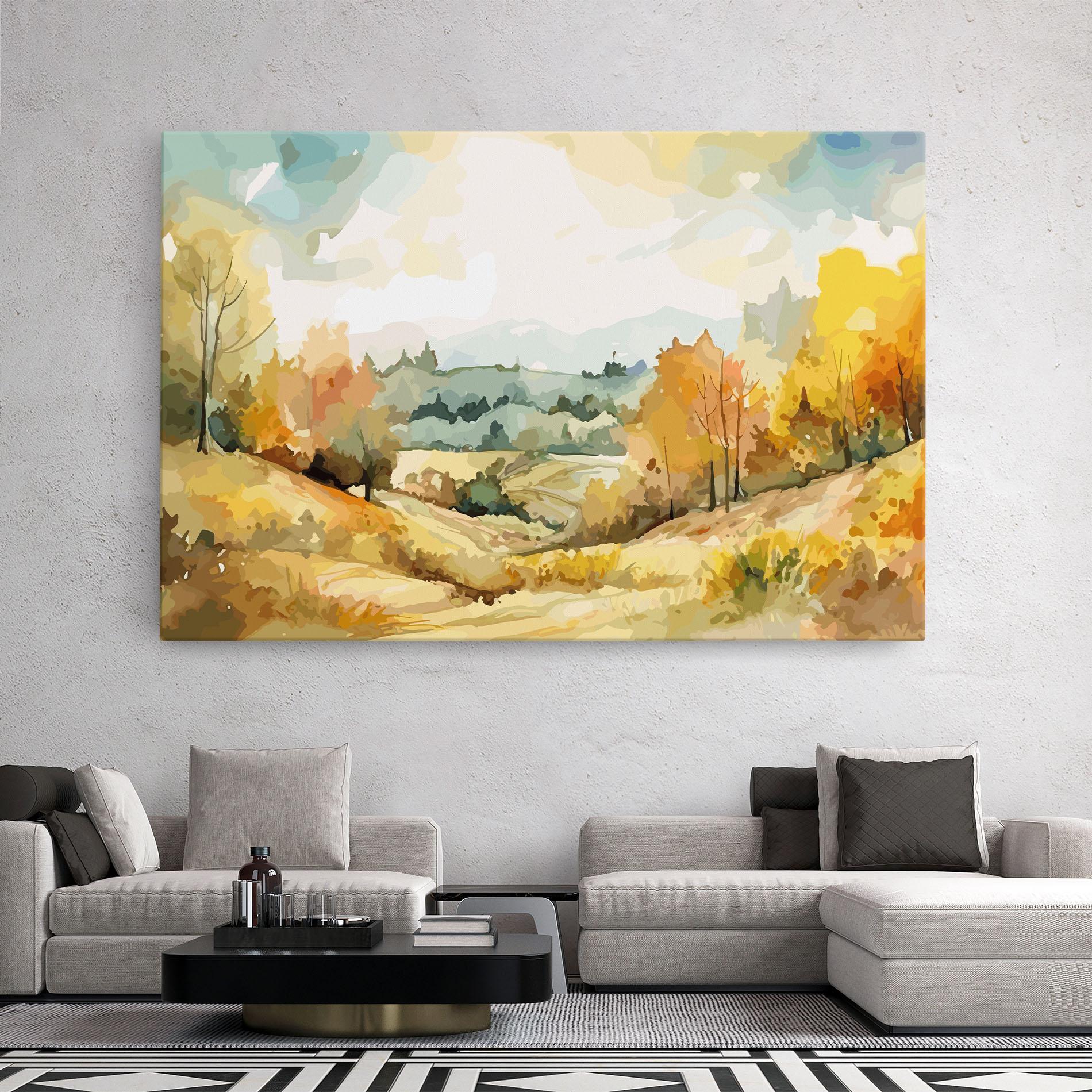 Vászonkép Yellow Rural Trees mockup 2