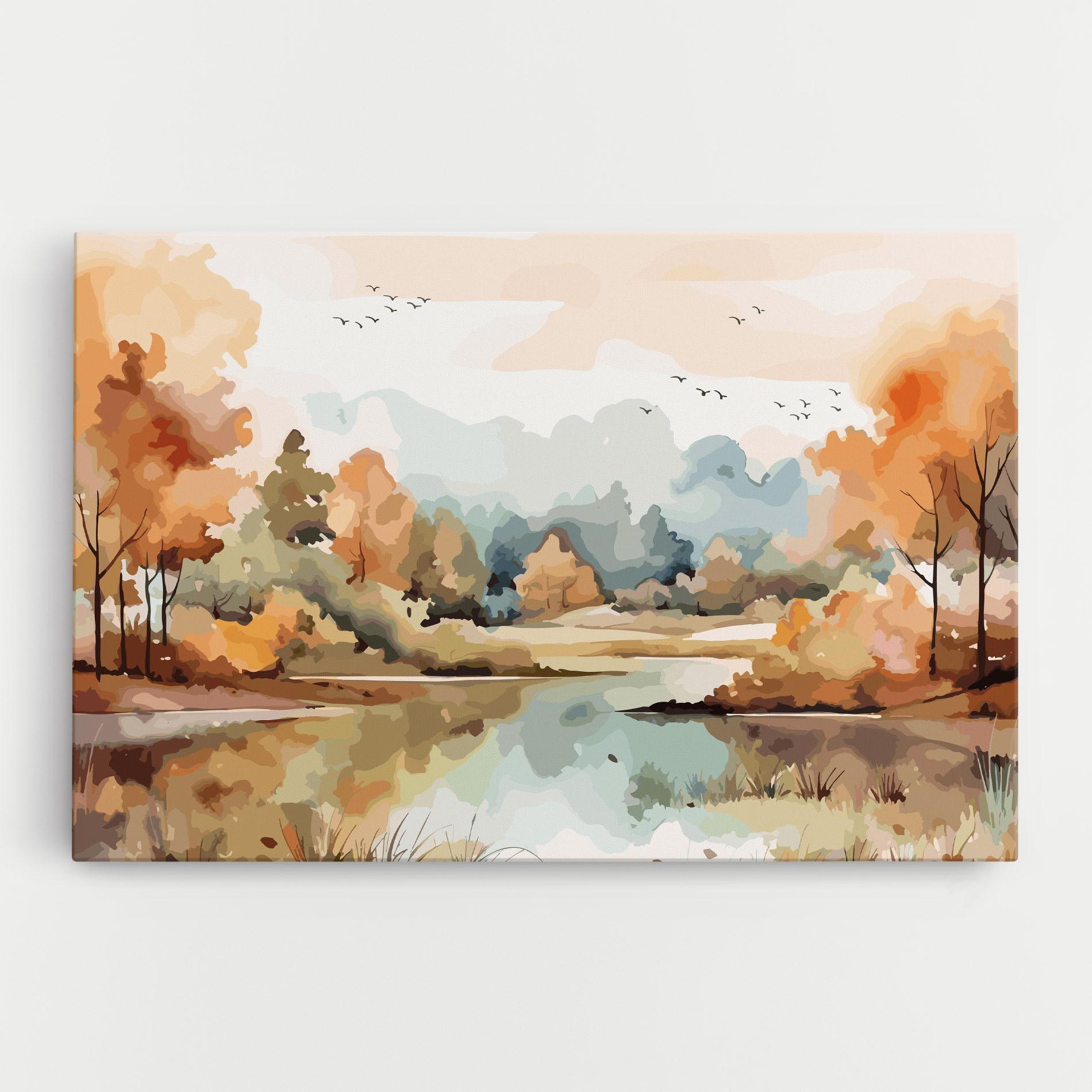 Vászonkép Watercolor Autumn mockup 0