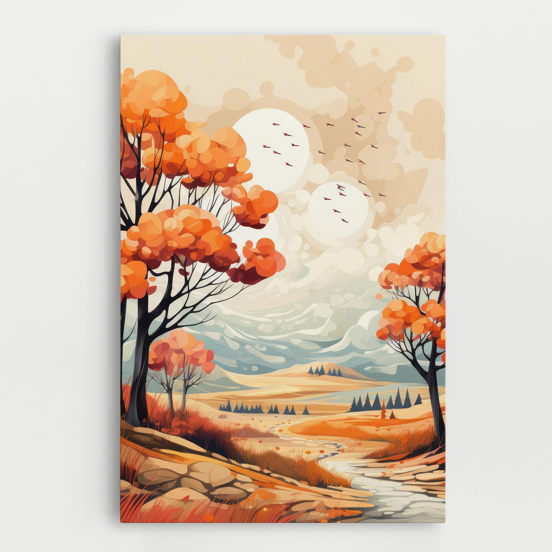 Vászonkép Autumn Tree Painting mockup 0