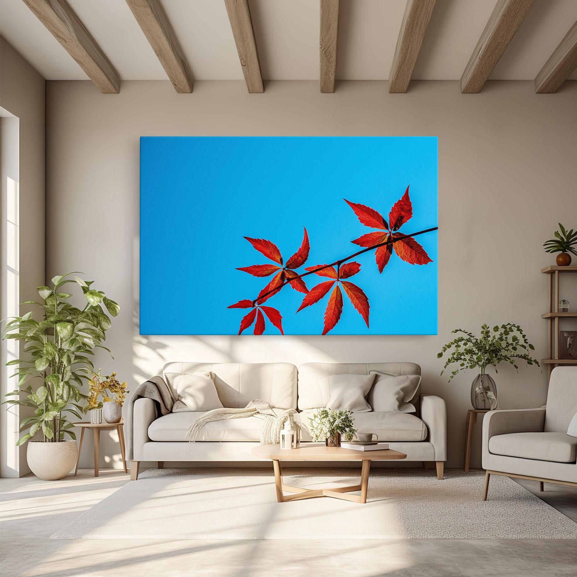 Vászonkép Red Small Leaves mockup 6