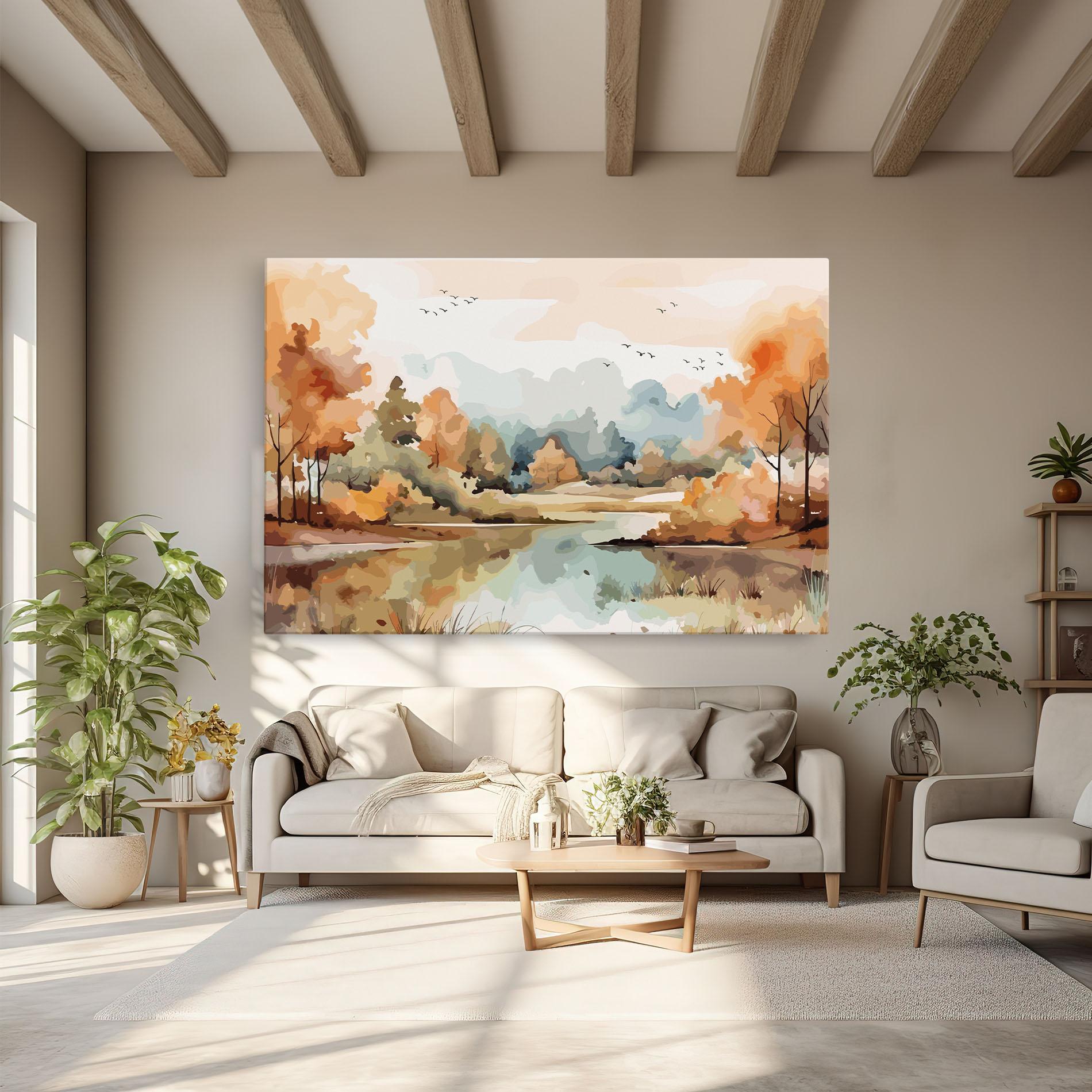 Vászonkép Watercolor Autumn mockup 6
