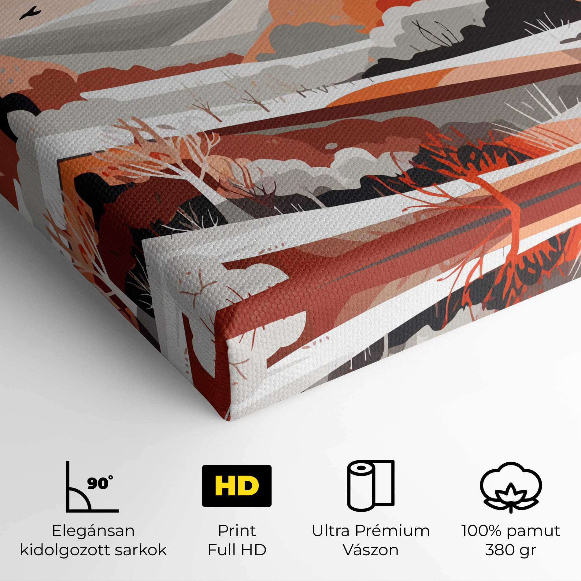 Vászonkép Grey Orange Autumn mockup 4