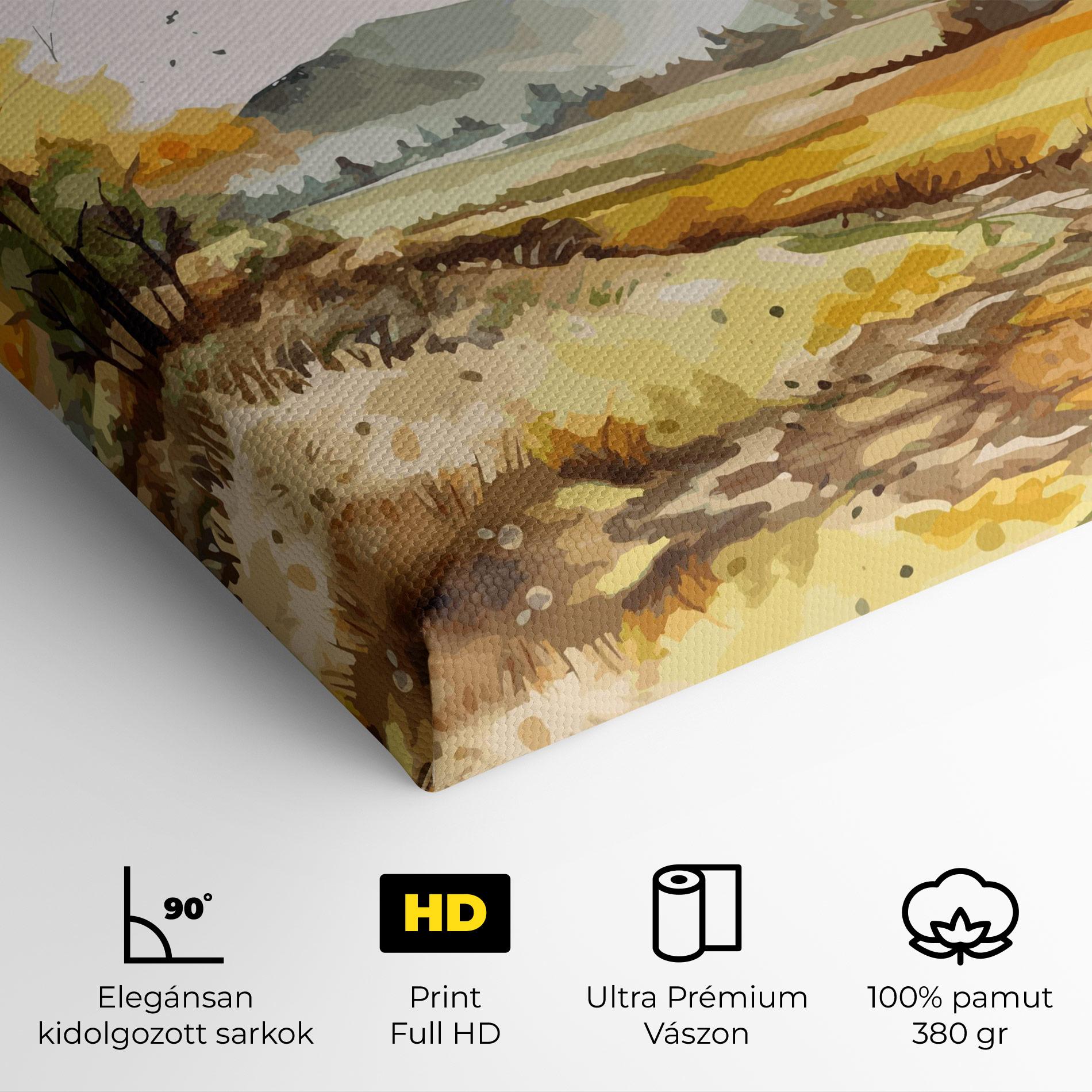 Vászonkép Yellow Blue Autumn mockup 4