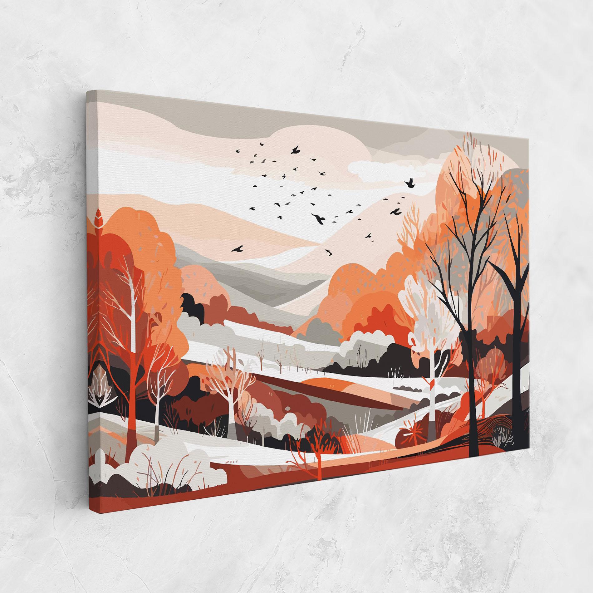 Vászonkép Grey Orange Autumn mockup 1
