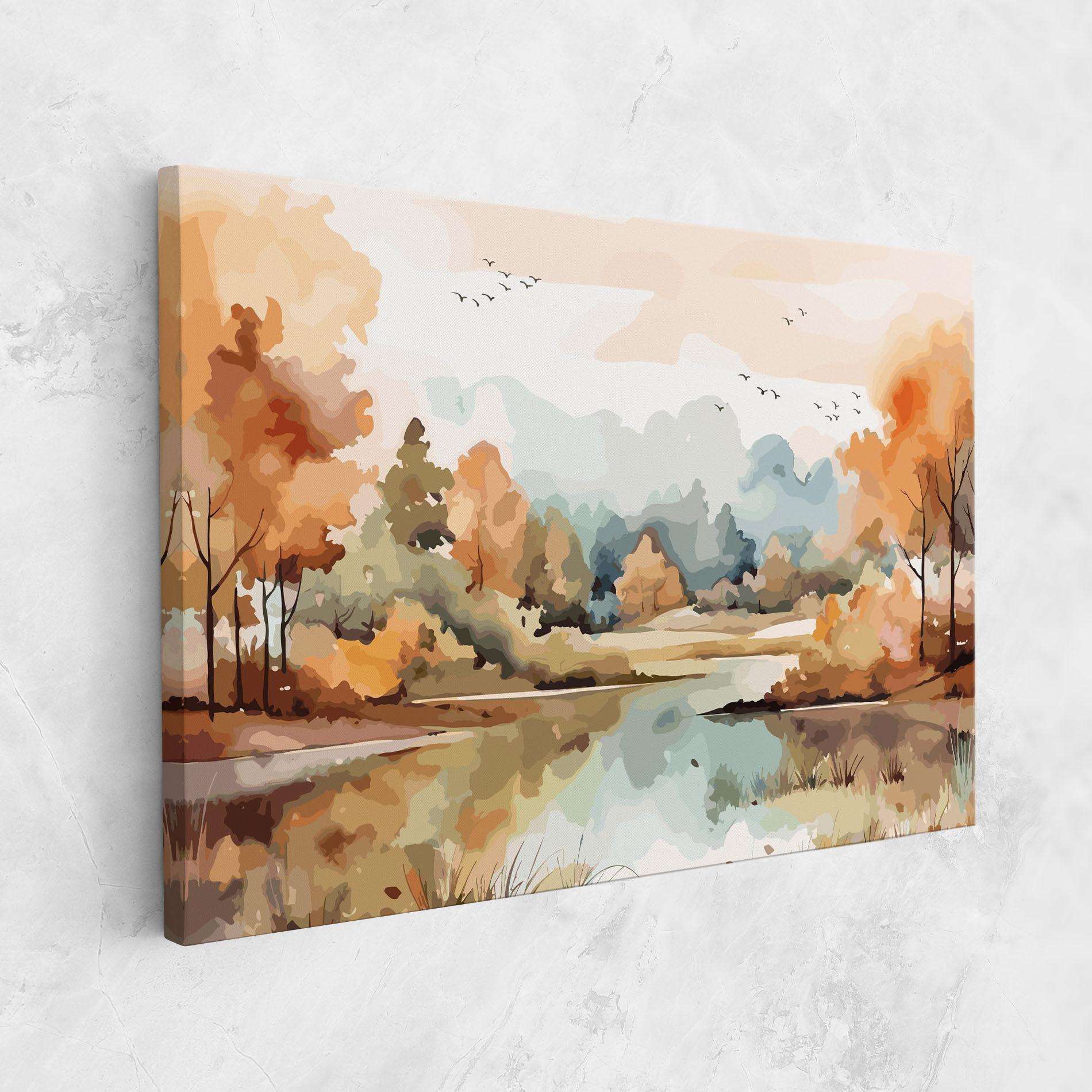 Vászonkép Watercolor Autumn mockup 1