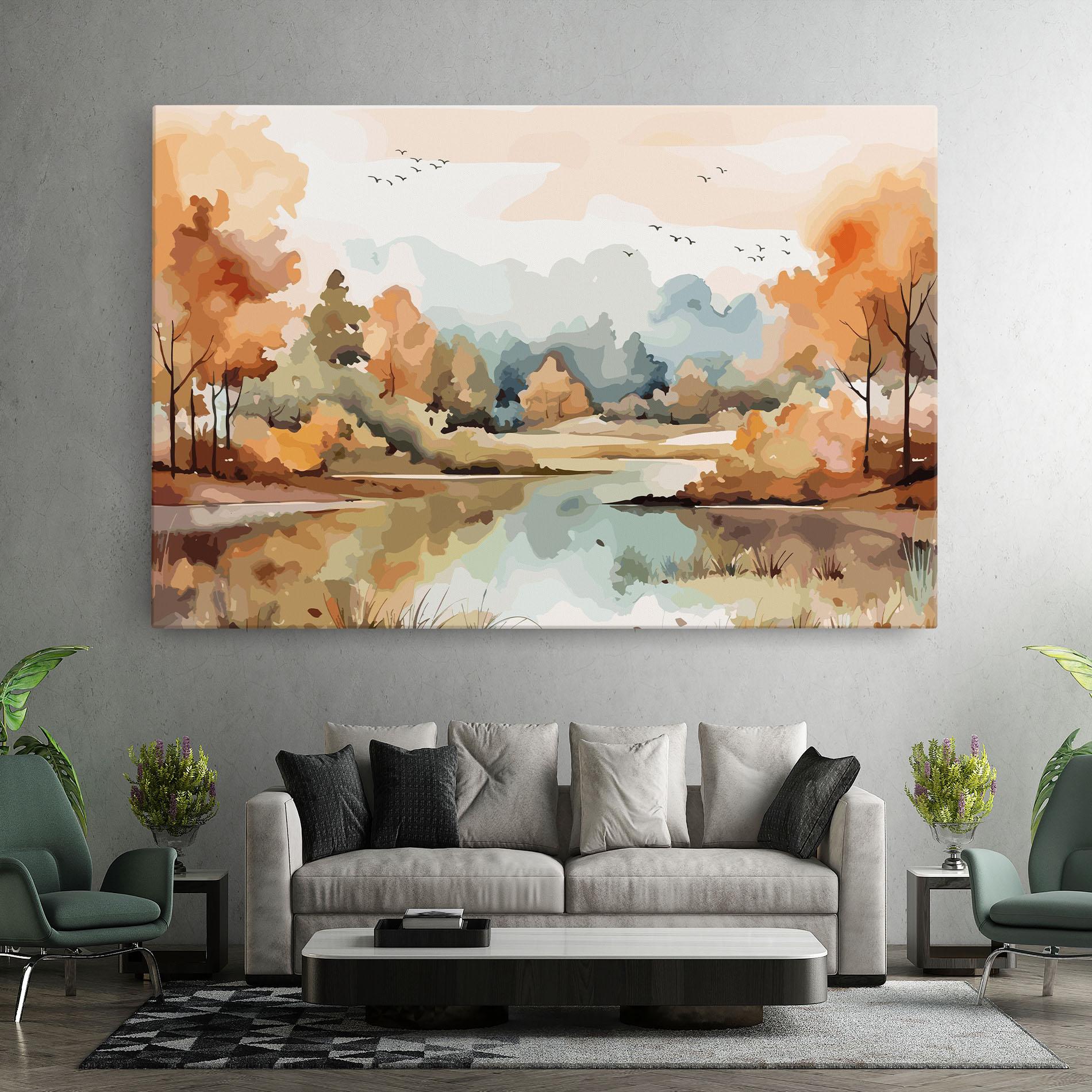 Vászonkép Watercolor Autumn mockup 7