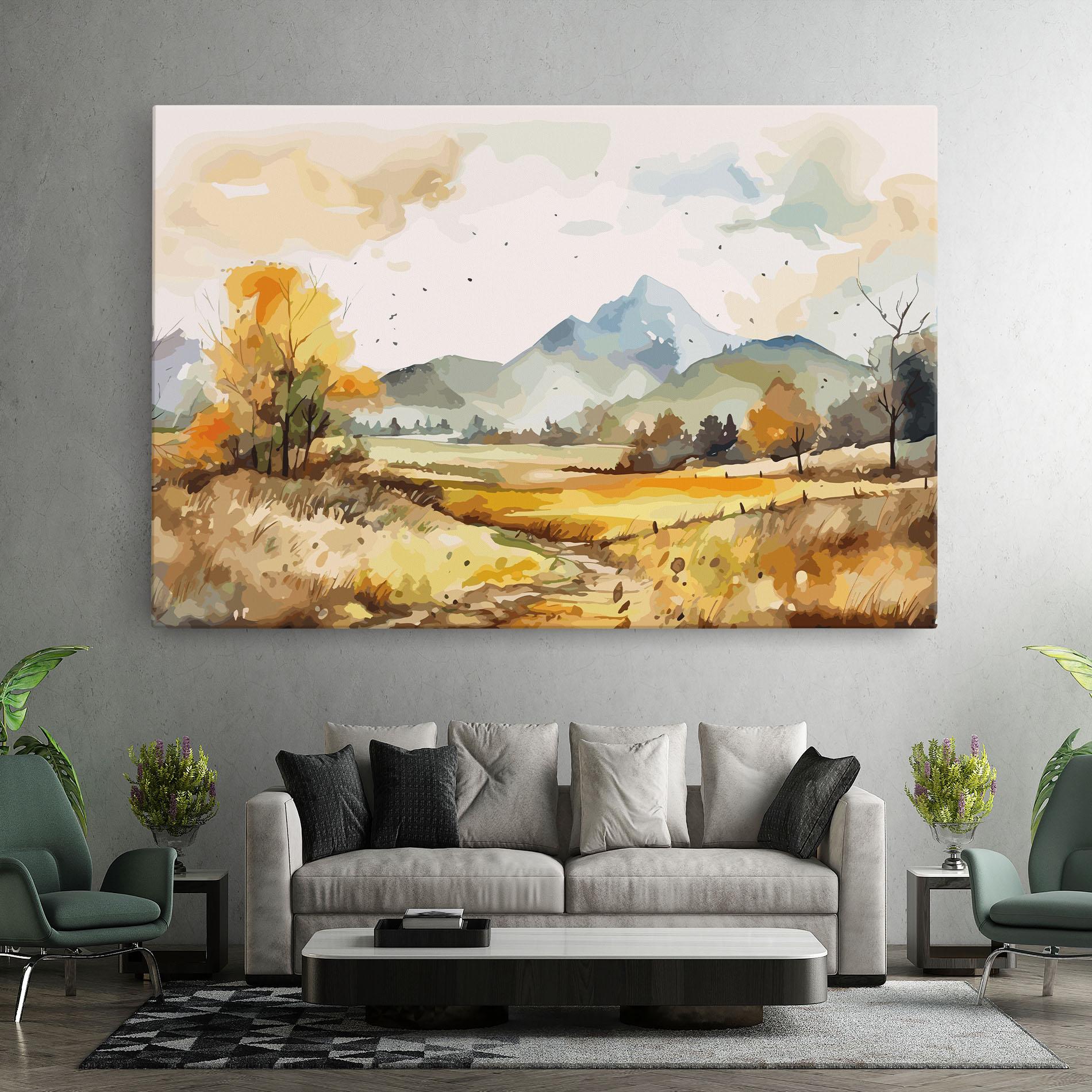 Vászonkép Yellow Blue Autumn mockup 7