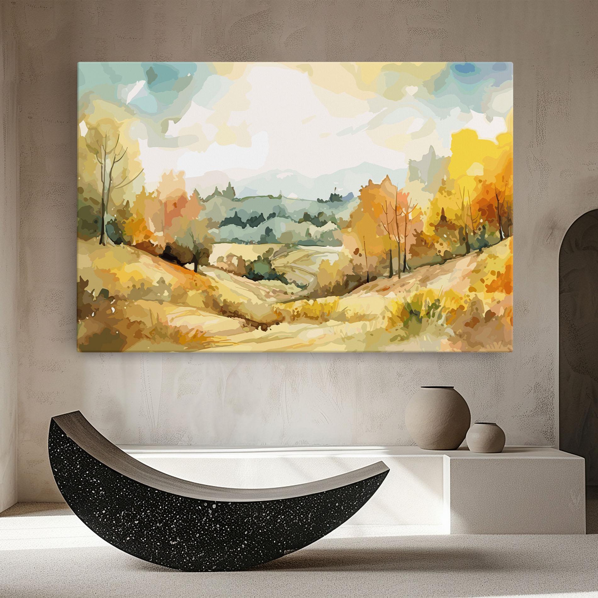 Vászonkép Green Yellow Autumn mockup 8