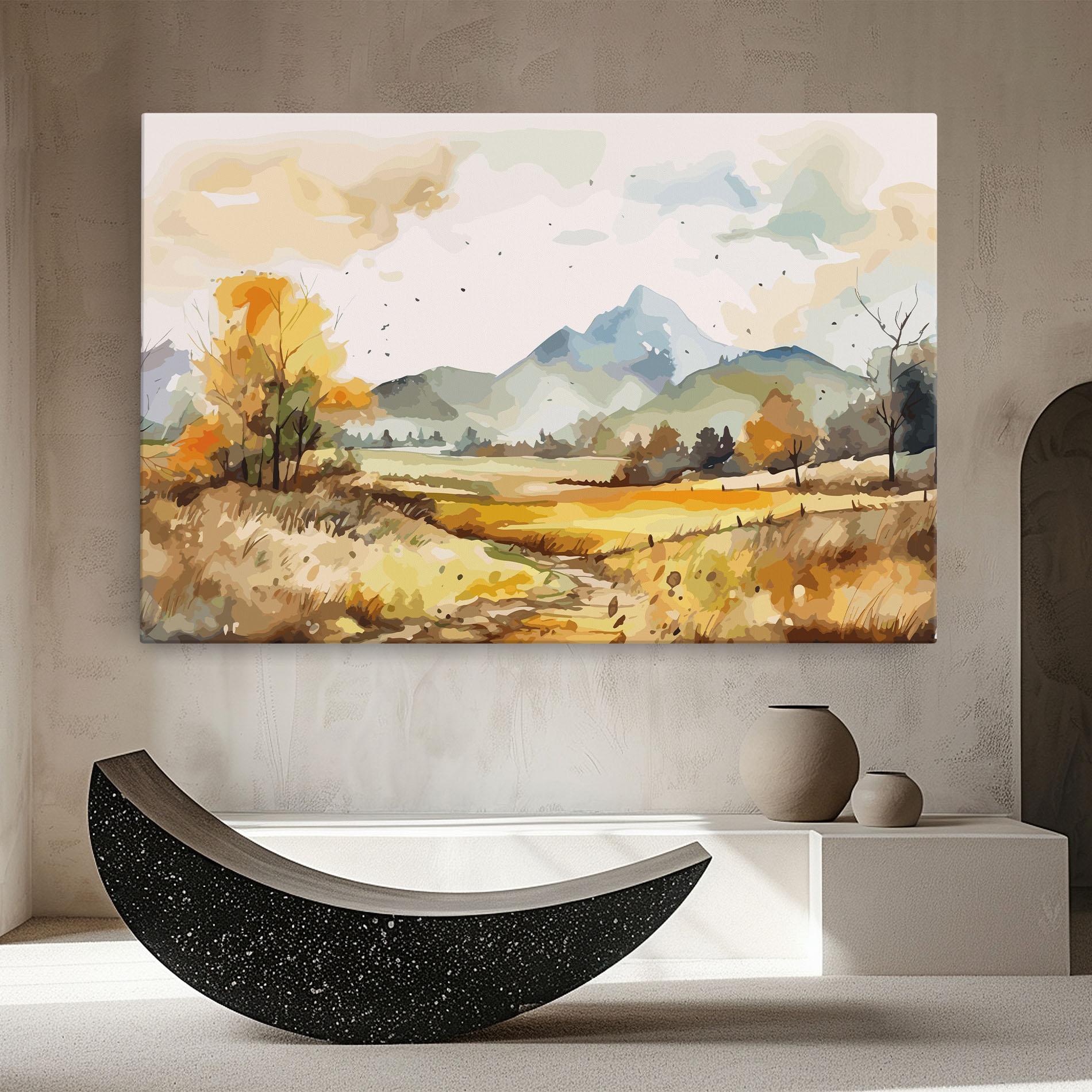 Vászonkép Yellow Blue Autumn mockup 8