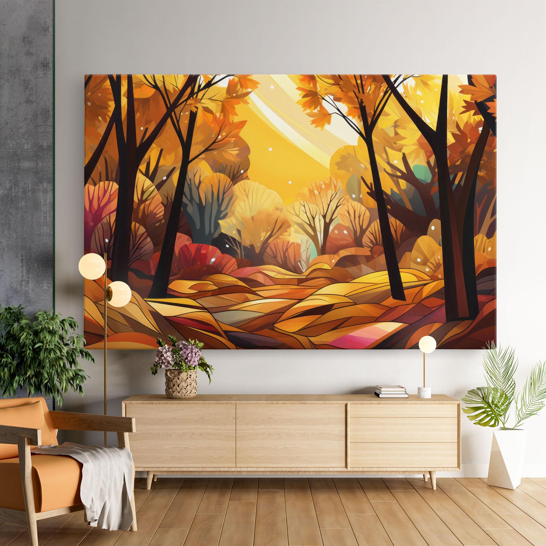 Vászonkép Autumn Forest Art mockup 9