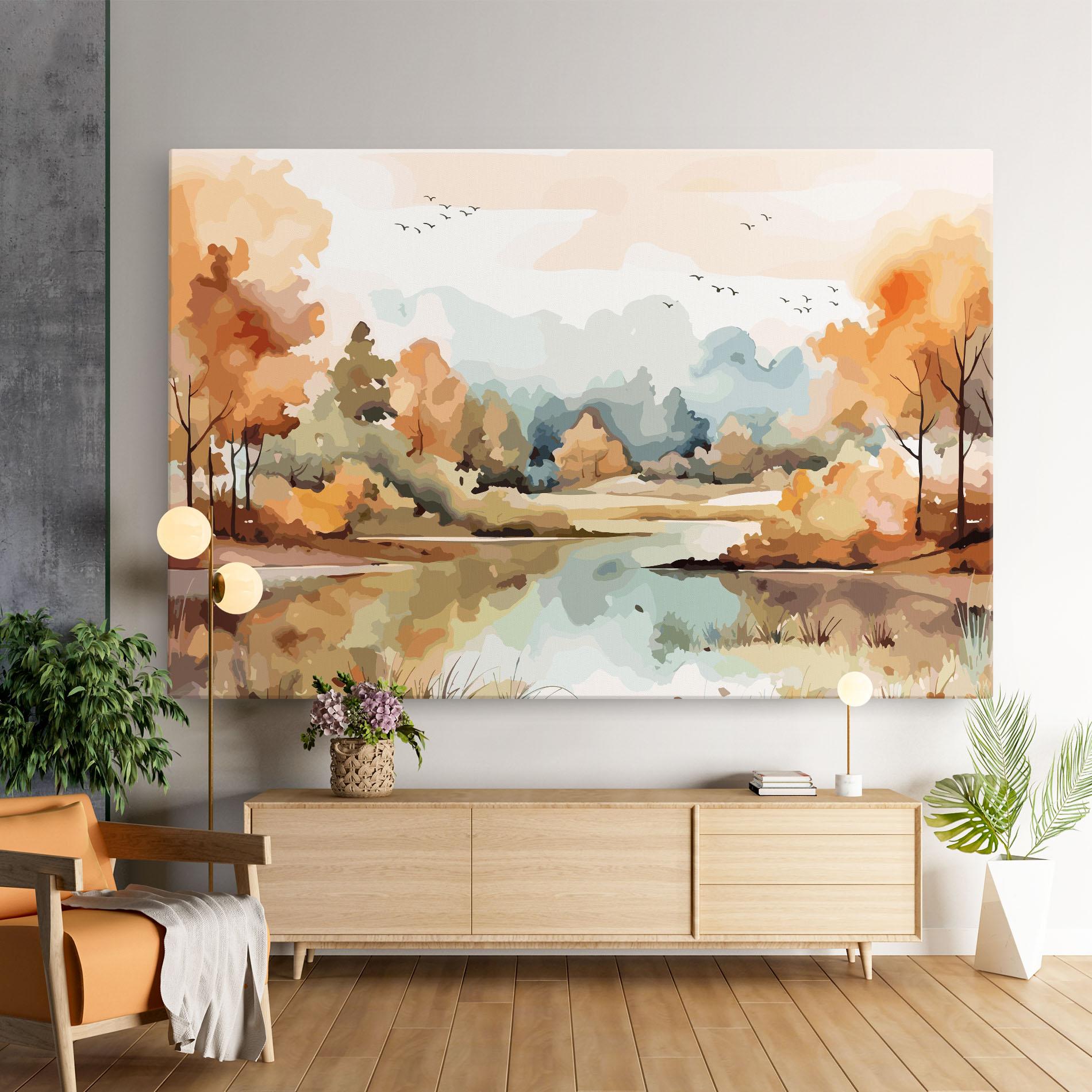 Vászonkép Watercolor Autumn mockup 9