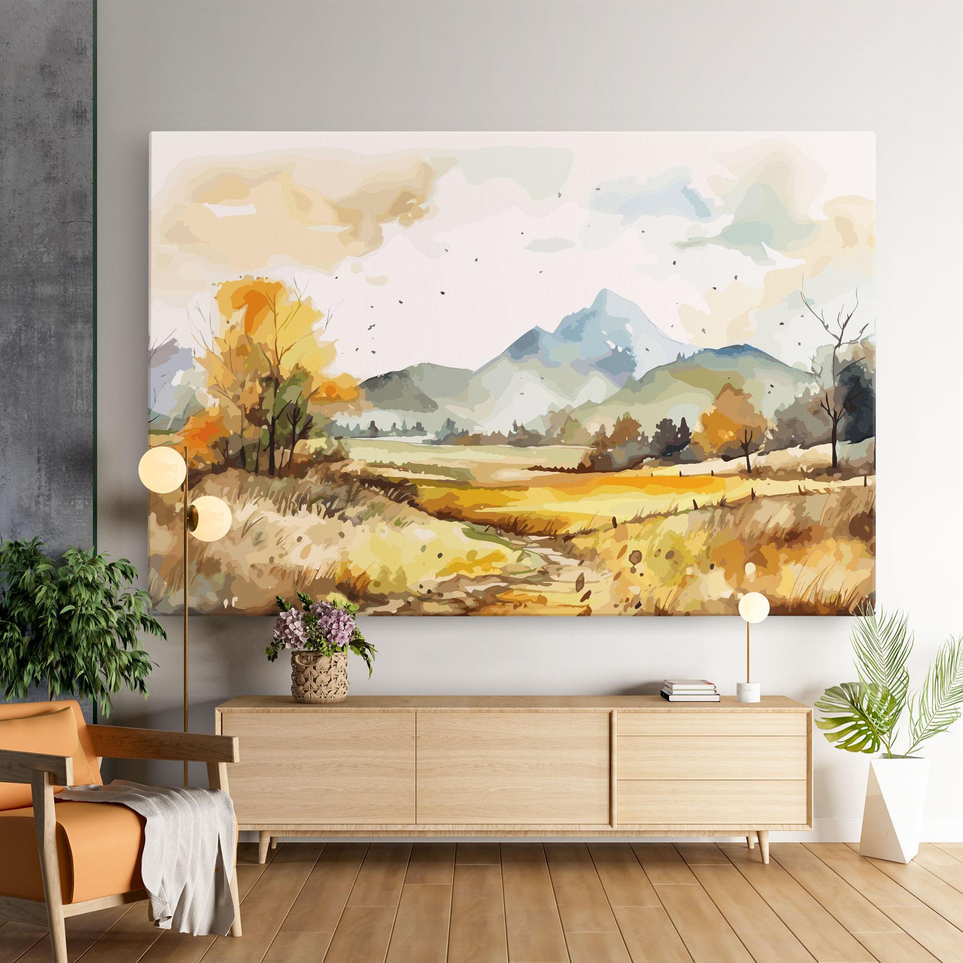 Vászonkép Yellow Blue Autumn mockup 9