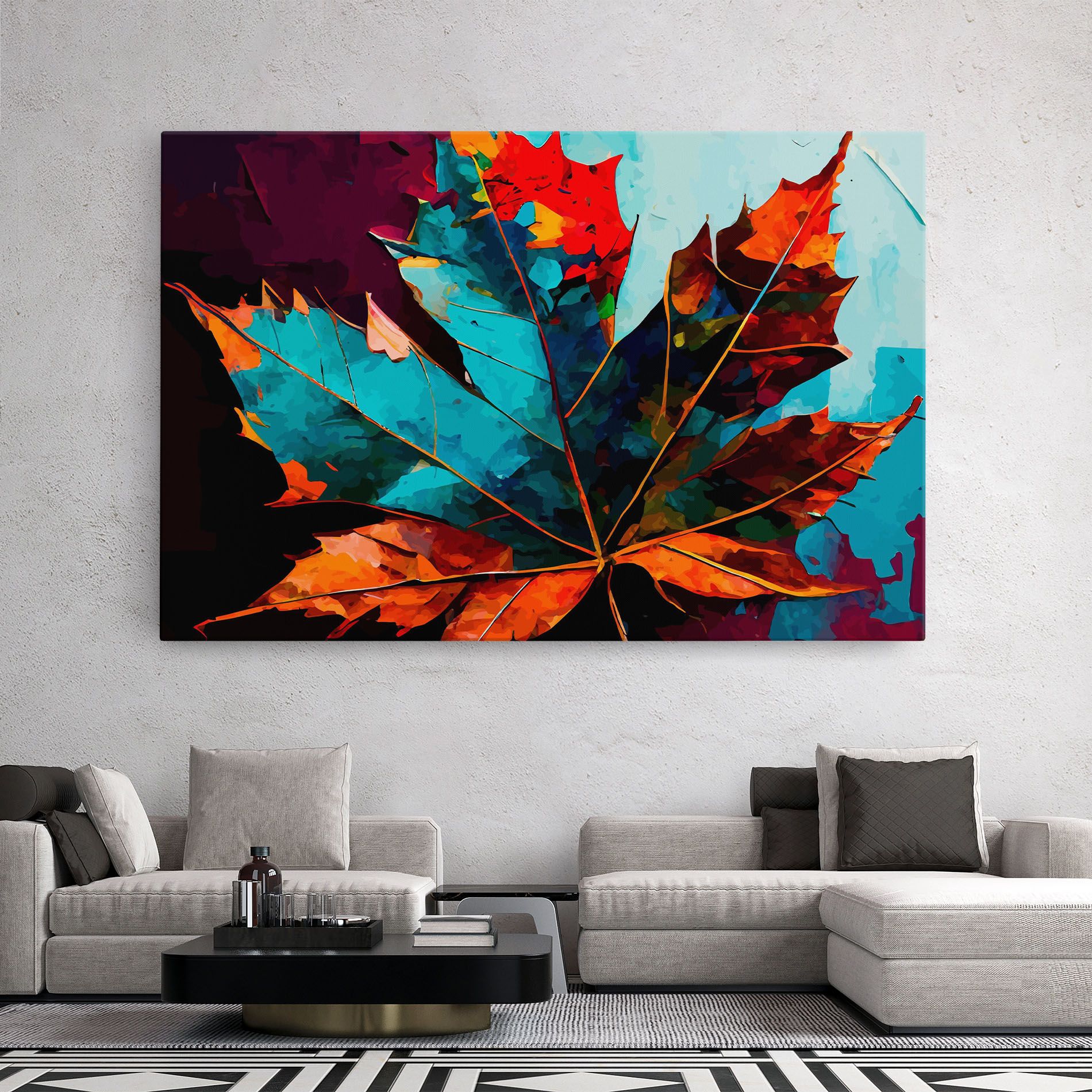 Blue Orange Leaf mockup 2