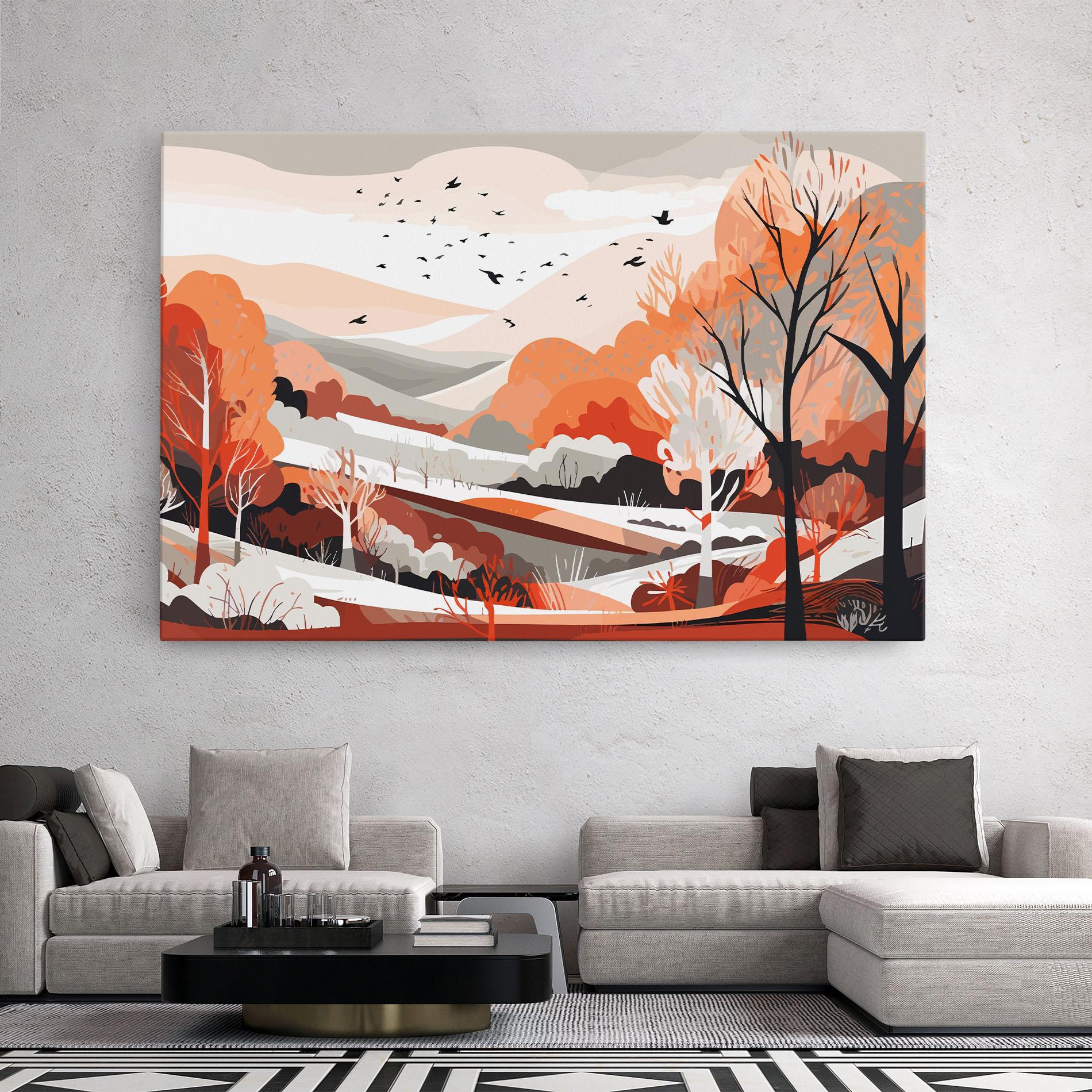 Vászonkép Grey Orange Autumn mockup 2