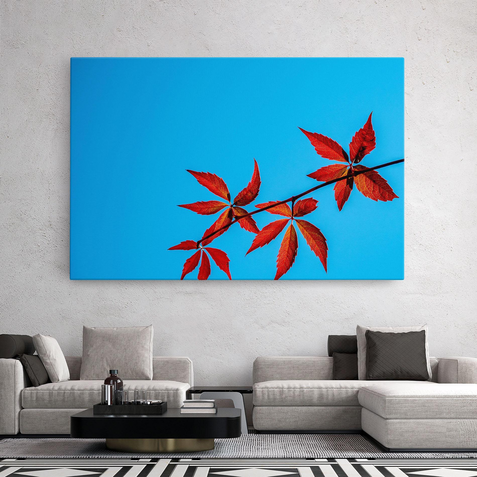 Vászonkép Red Small Leaves mockup 2