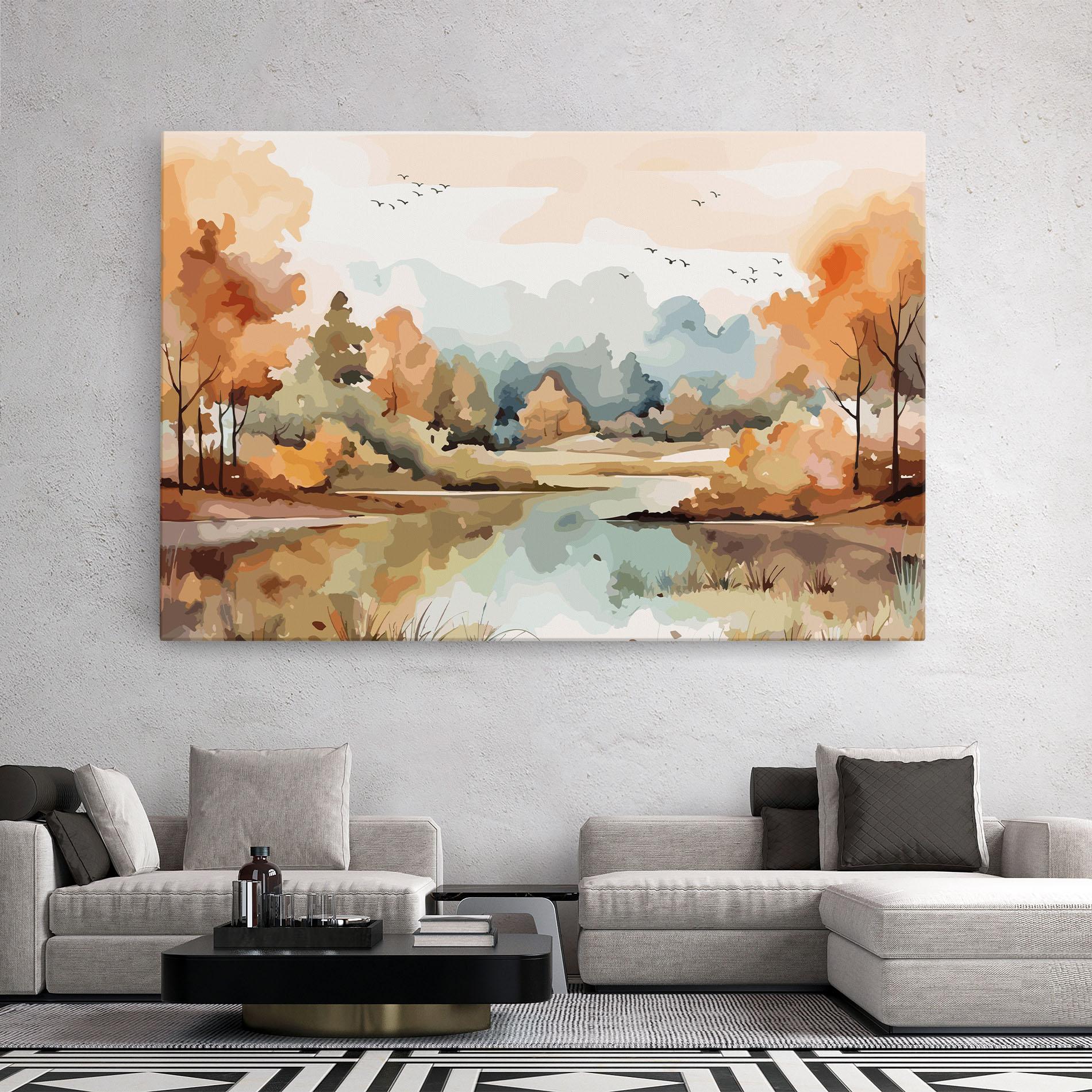 Vászonkép Watercolor Autumn mockup 2