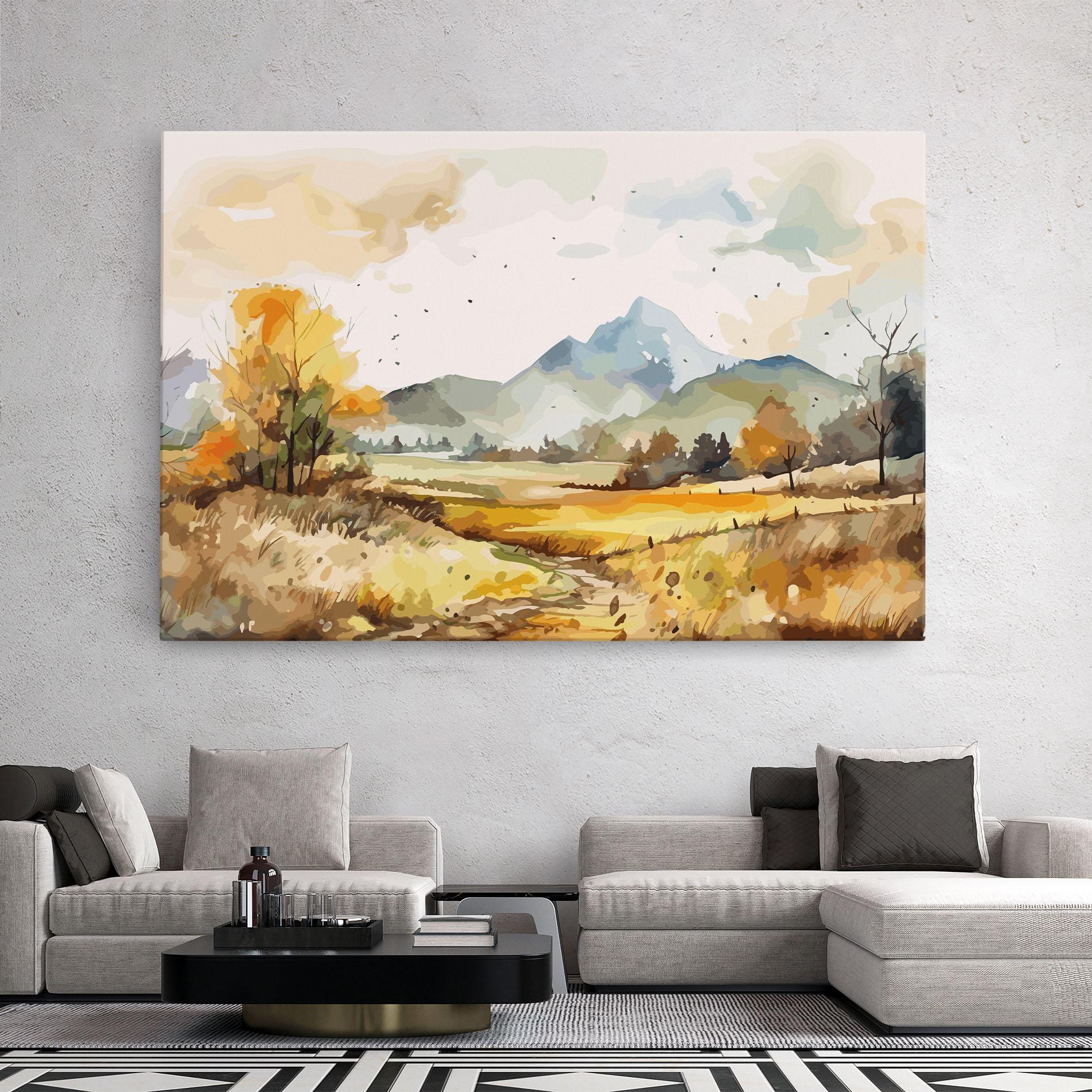 Vászonkép Yellow Blue Autumn mockup 2