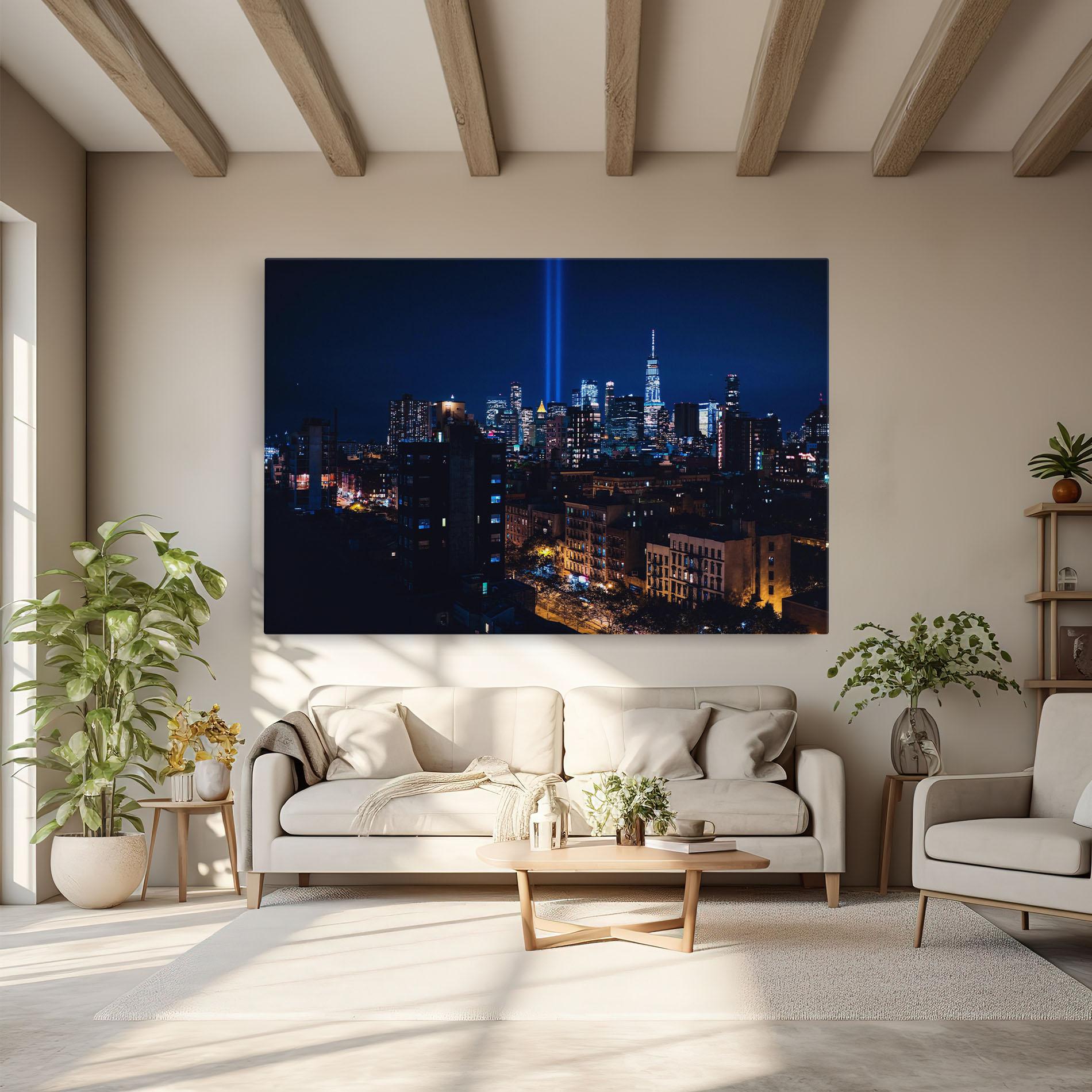 Vászonkép Blue Light City mockup 6