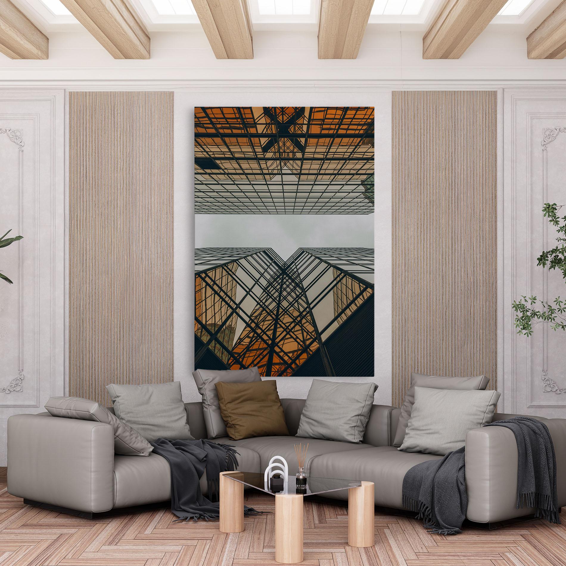 Vászonkép Orange Glass Building mockup 6