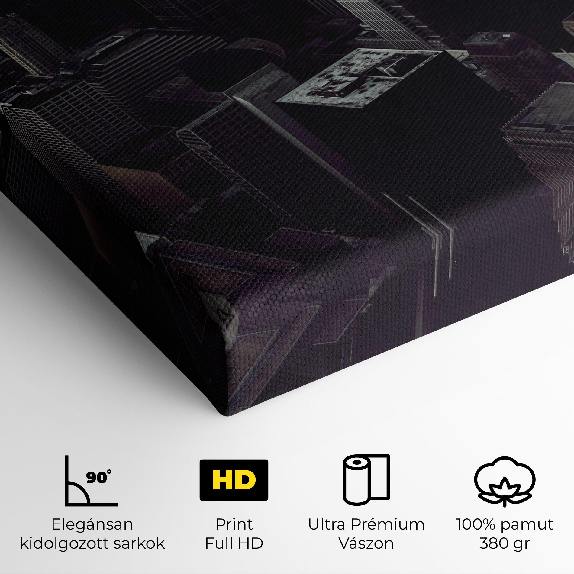 Vászonkép Black Cream Building mockup 4