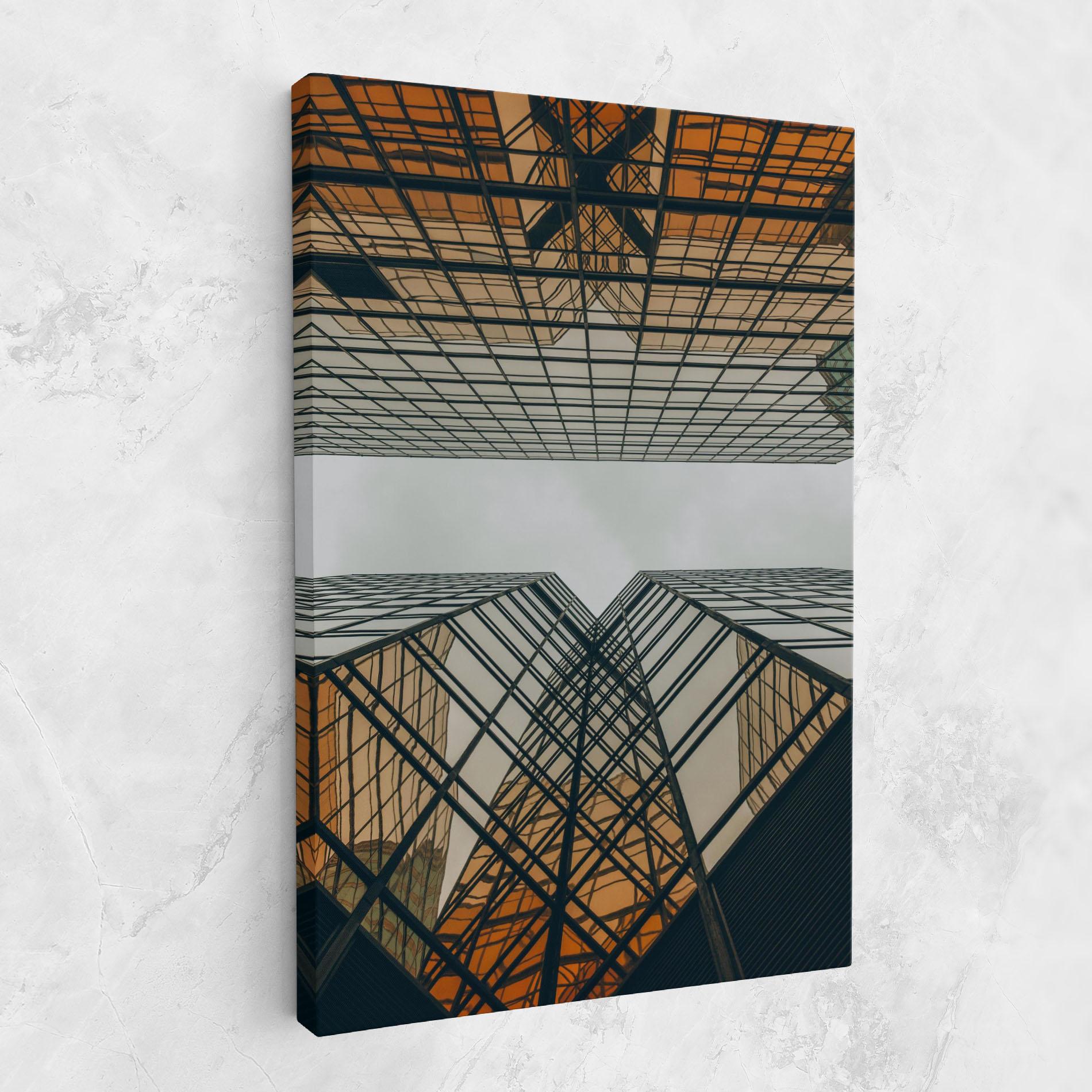 Vászonkép Orange Glass Building mockup 1