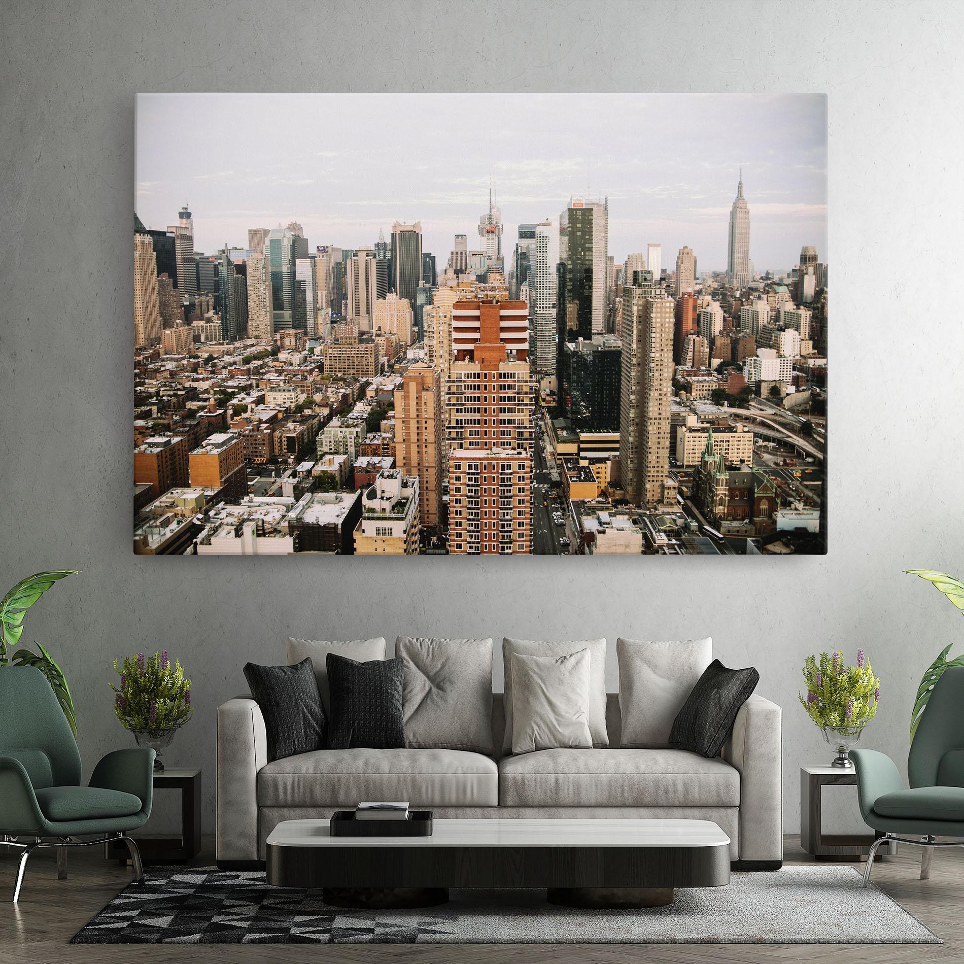 Vászonkép Cream Orange Building mockup 7