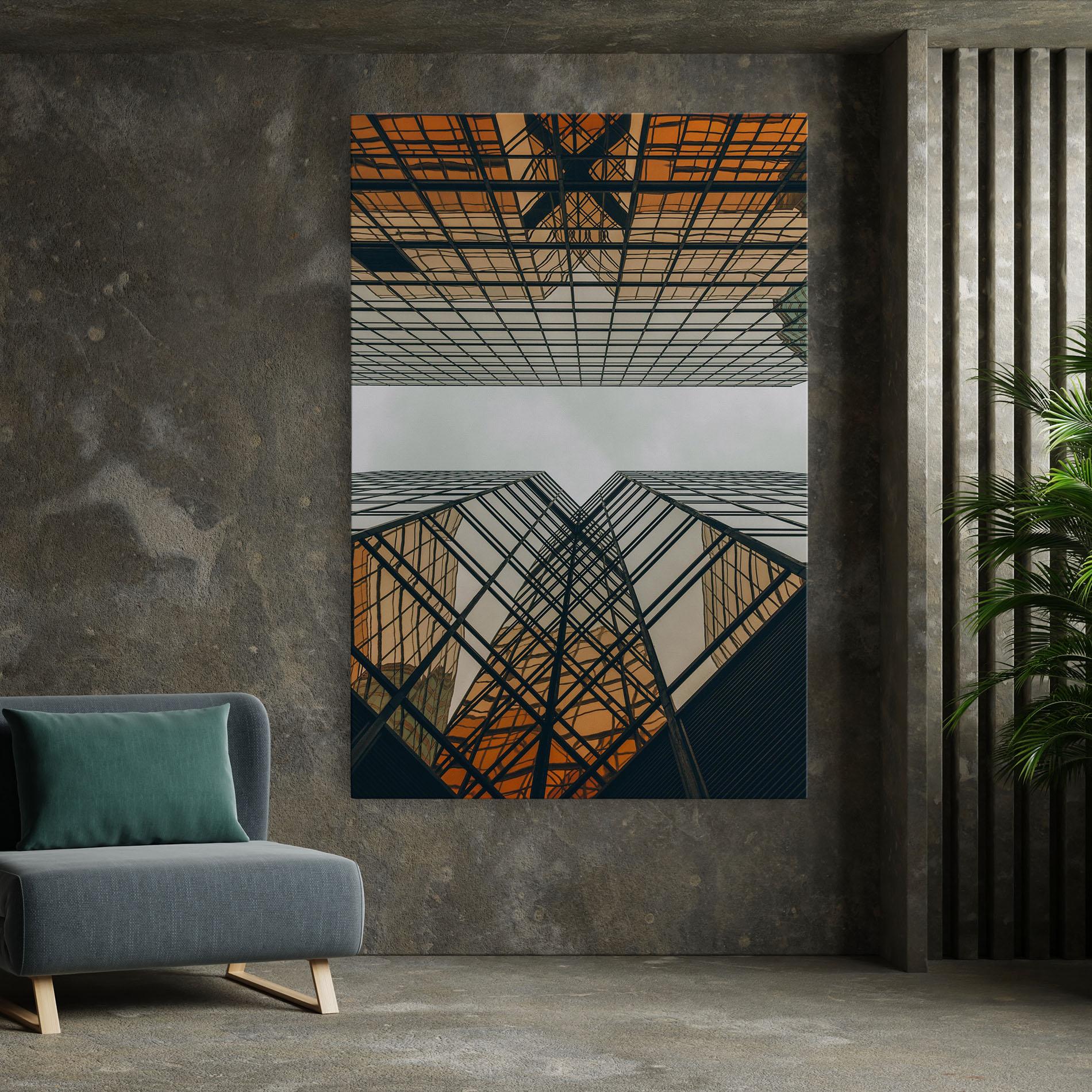 Vászonkép Orange Glass Building mockup 7