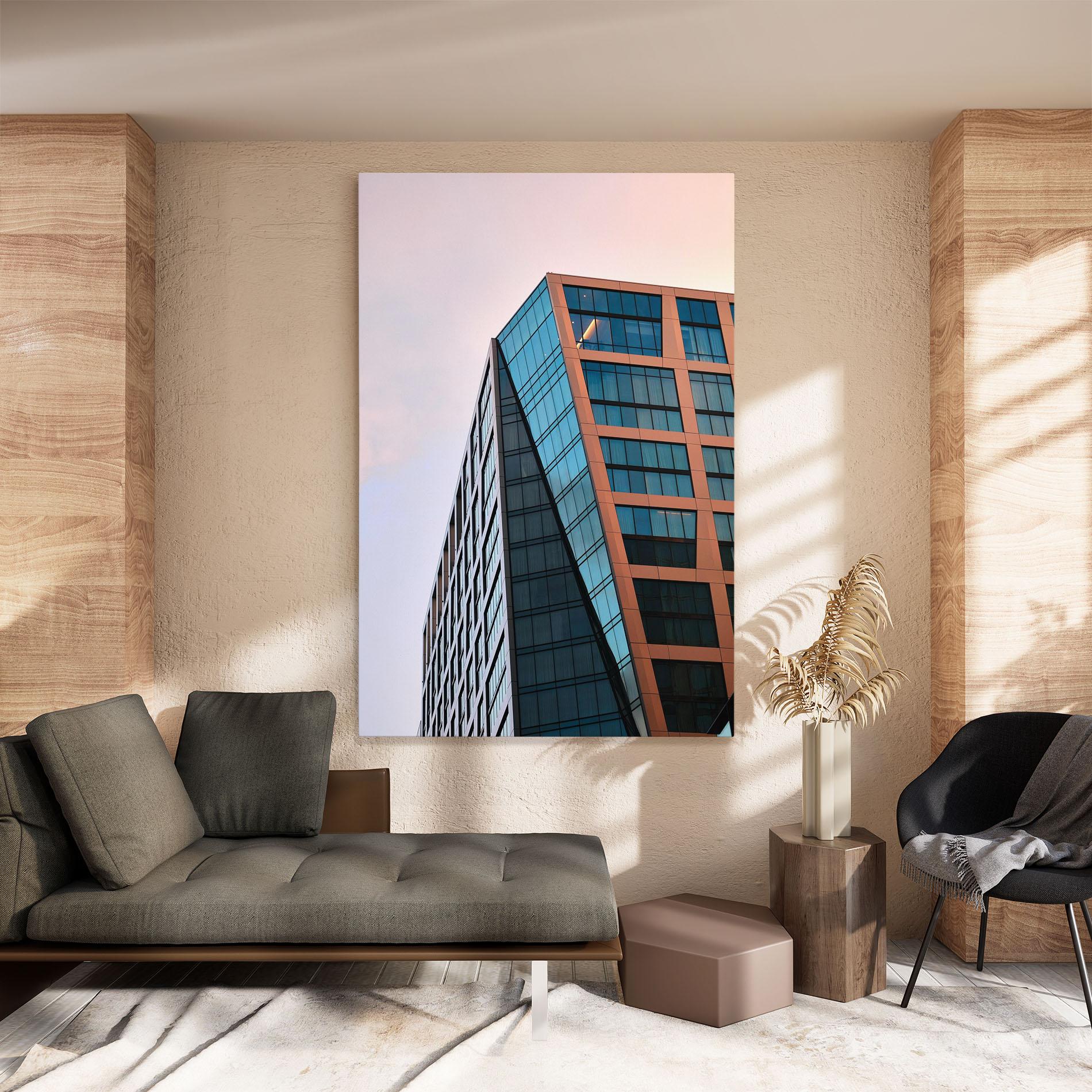 Vászonkép Blue Glass Building mockup 8