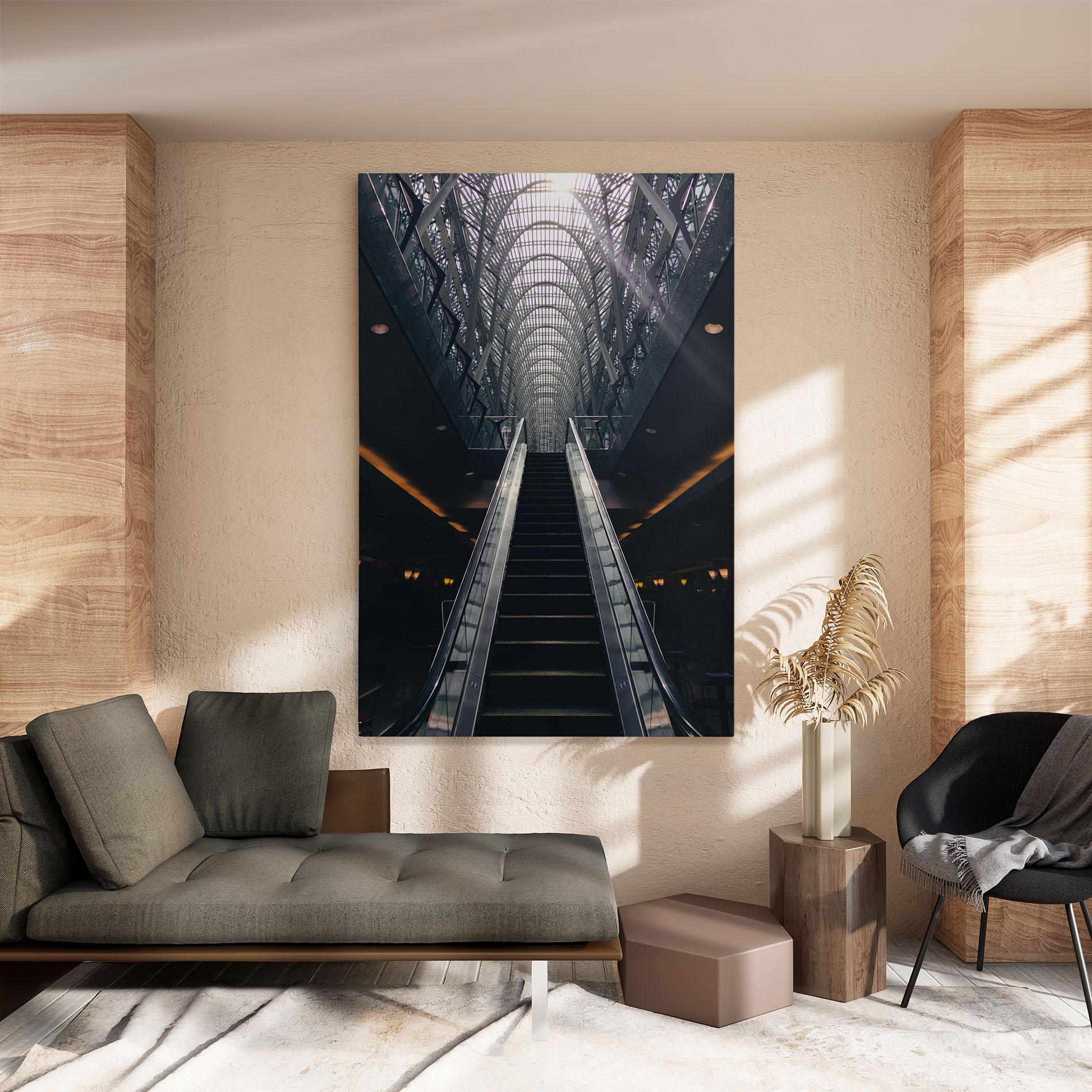 Vászonkép Grey Stairs Building mockup 8