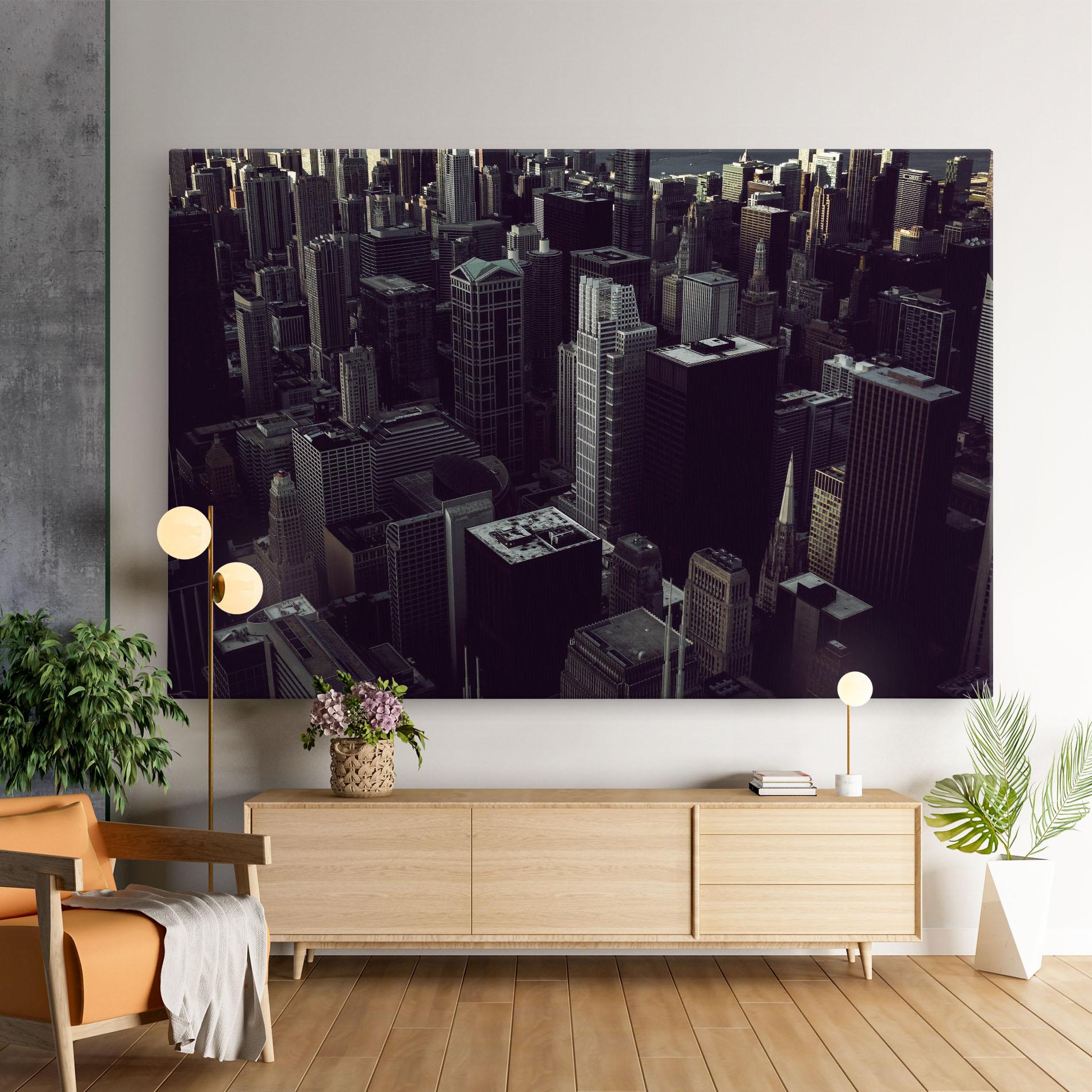 Vászonkép Black Cream Building mockup 9