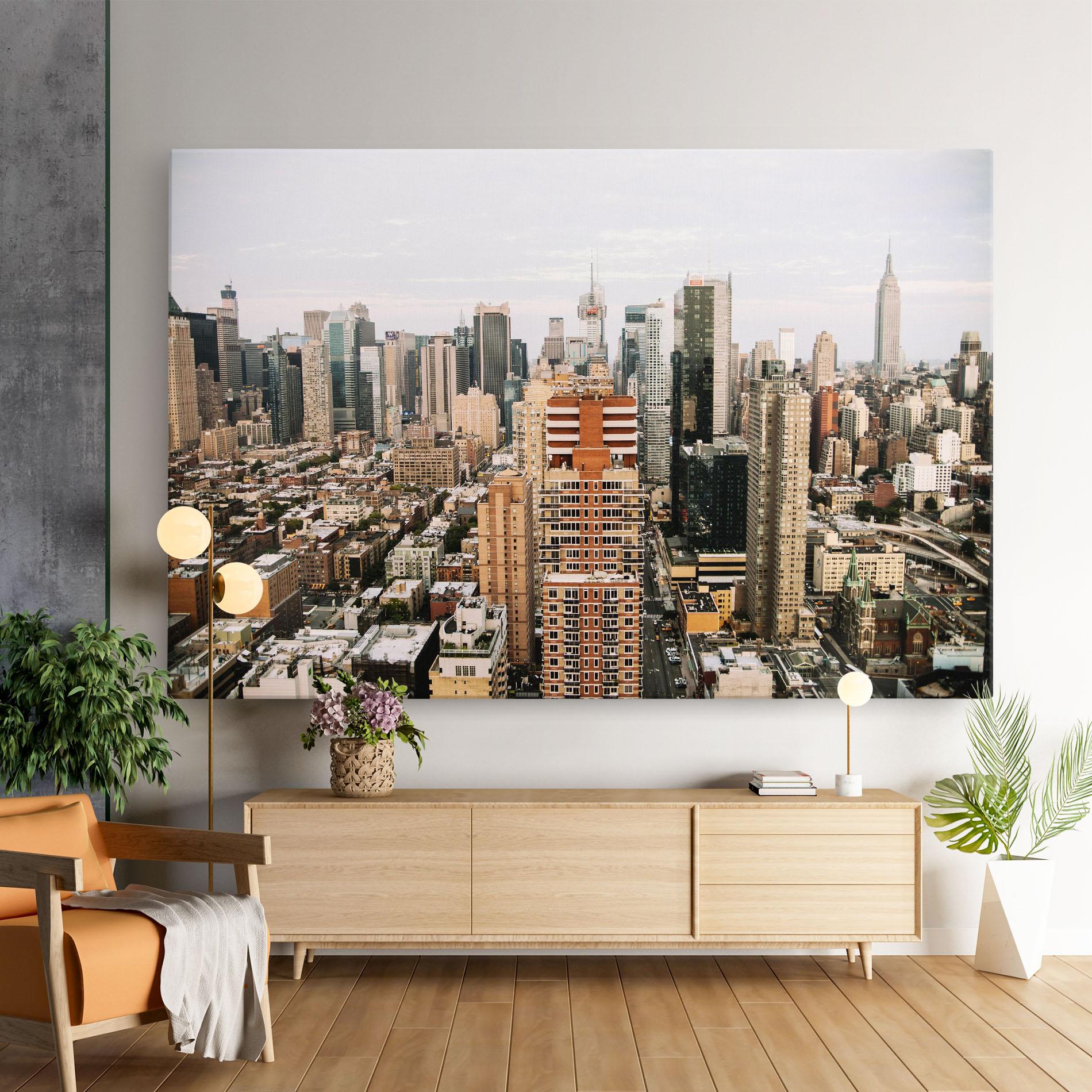 Vászonkép Cream Orange Building mockup 9