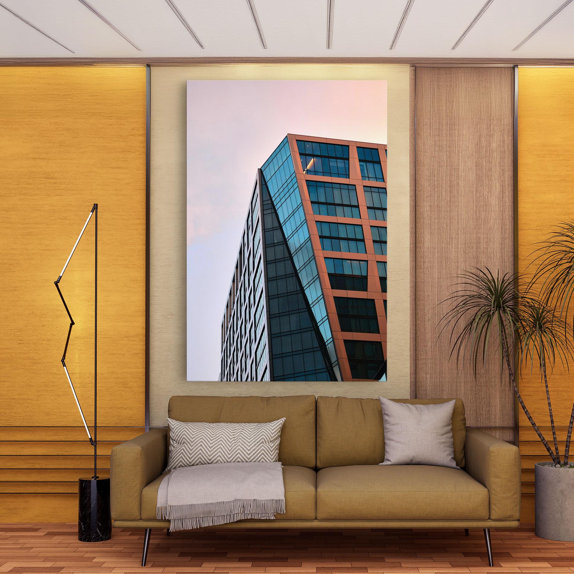 Vászonkép Blue Glass Building mockup 9