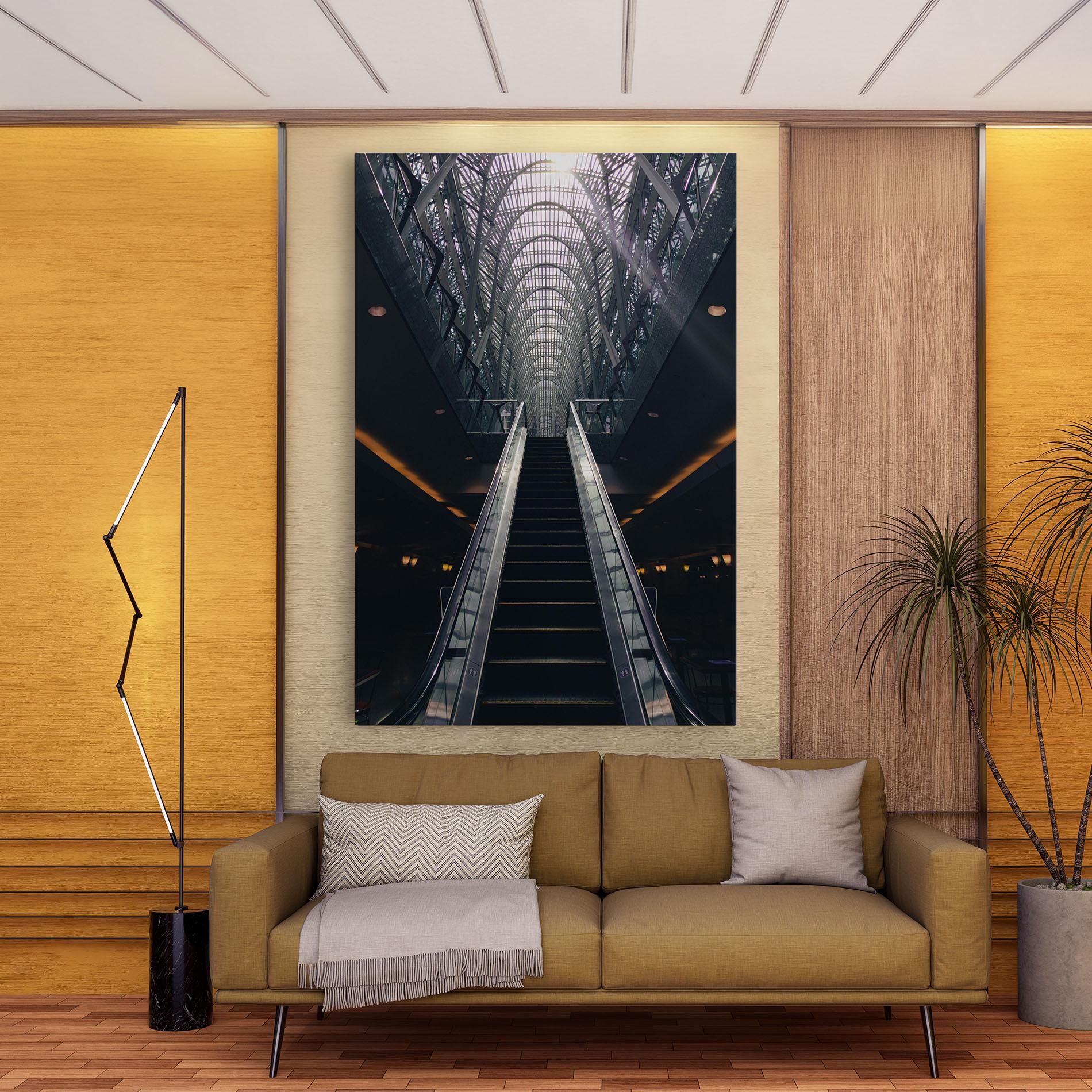 Vászonkép Grey Stairs Building mockup 9