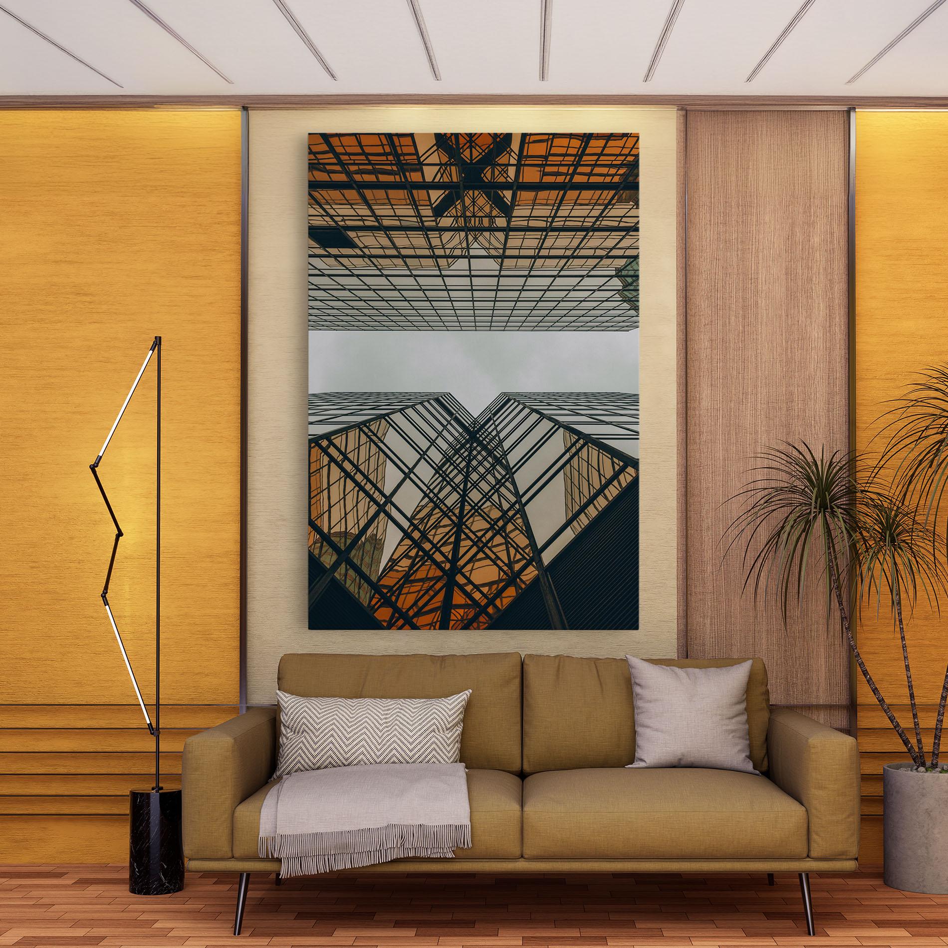 Vászonkép Orange Glass Building mockup 9