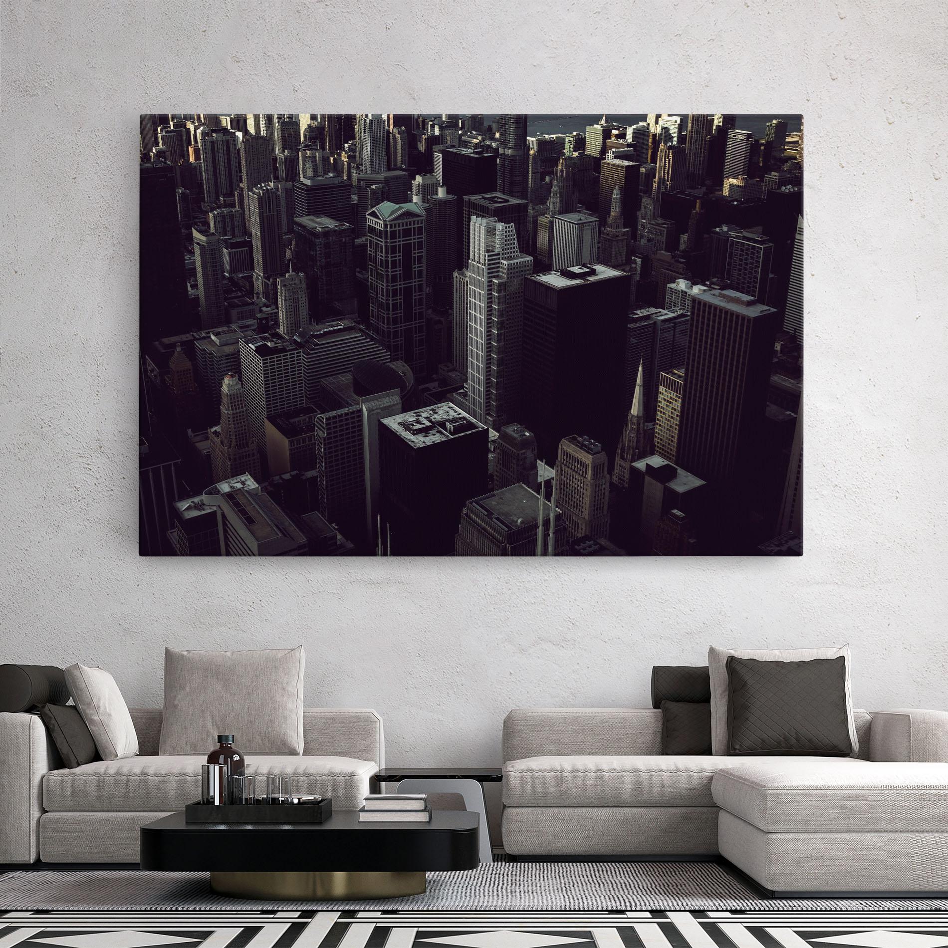 Vászonkép Black Cream Building mockup 2