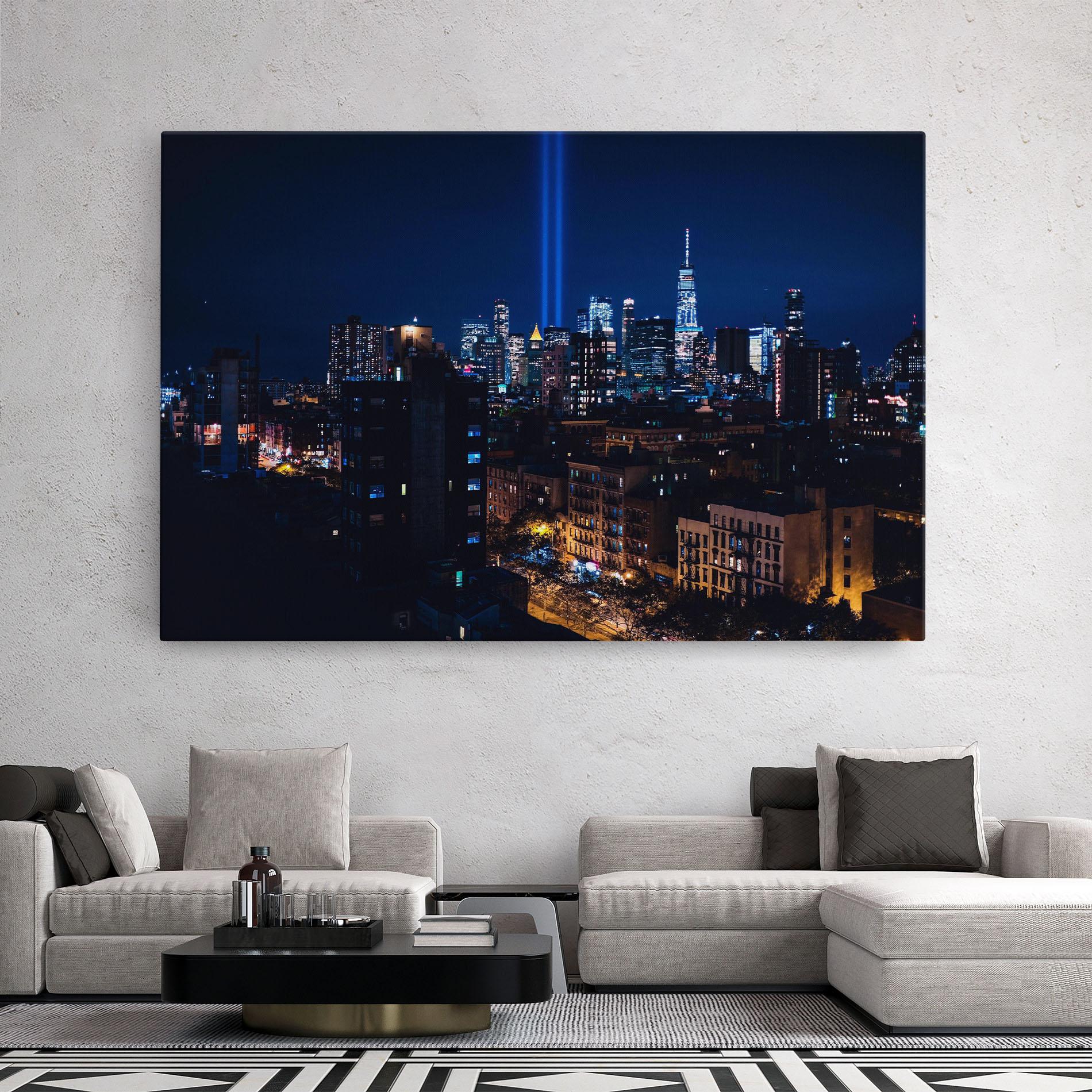 Vászonkép Blue Light City mockup 2