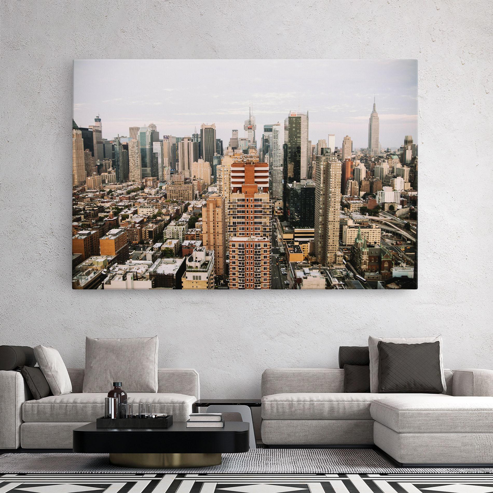 Vászonkép Cream Orange Building mockup 2