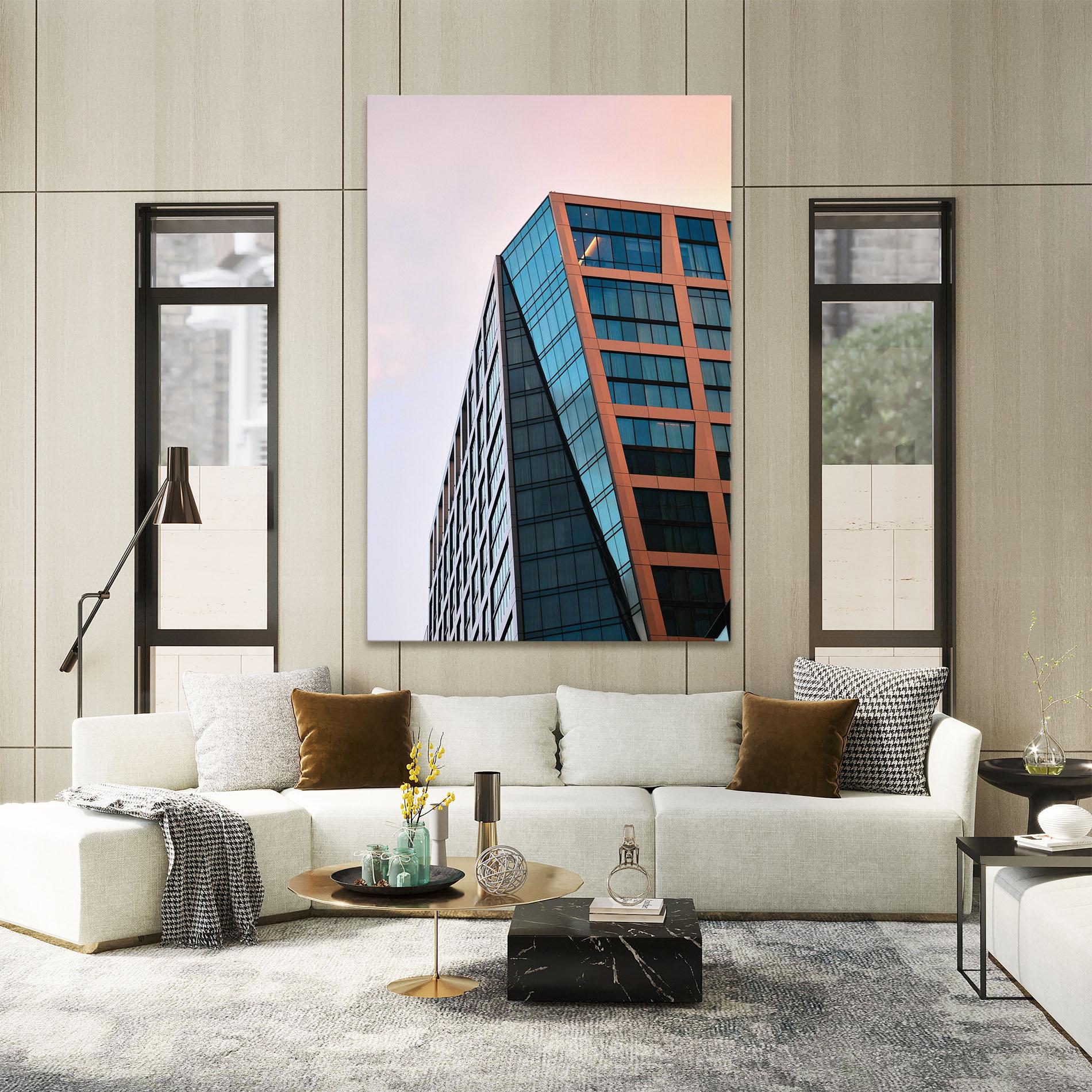 Vászonkép Blue Glass Building mockup 2