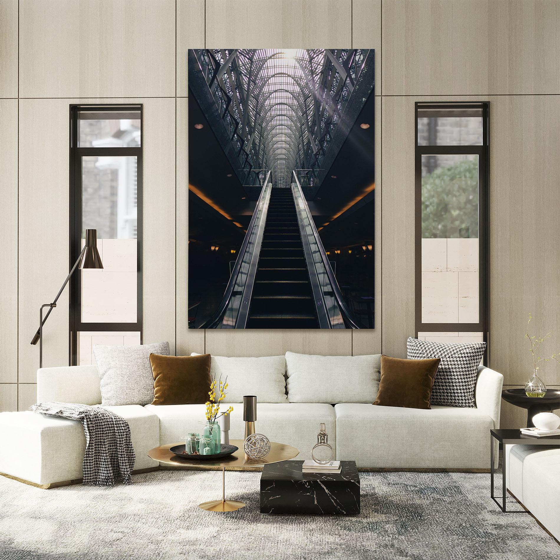 Vászonkép Grey Stairs Building mockup 2